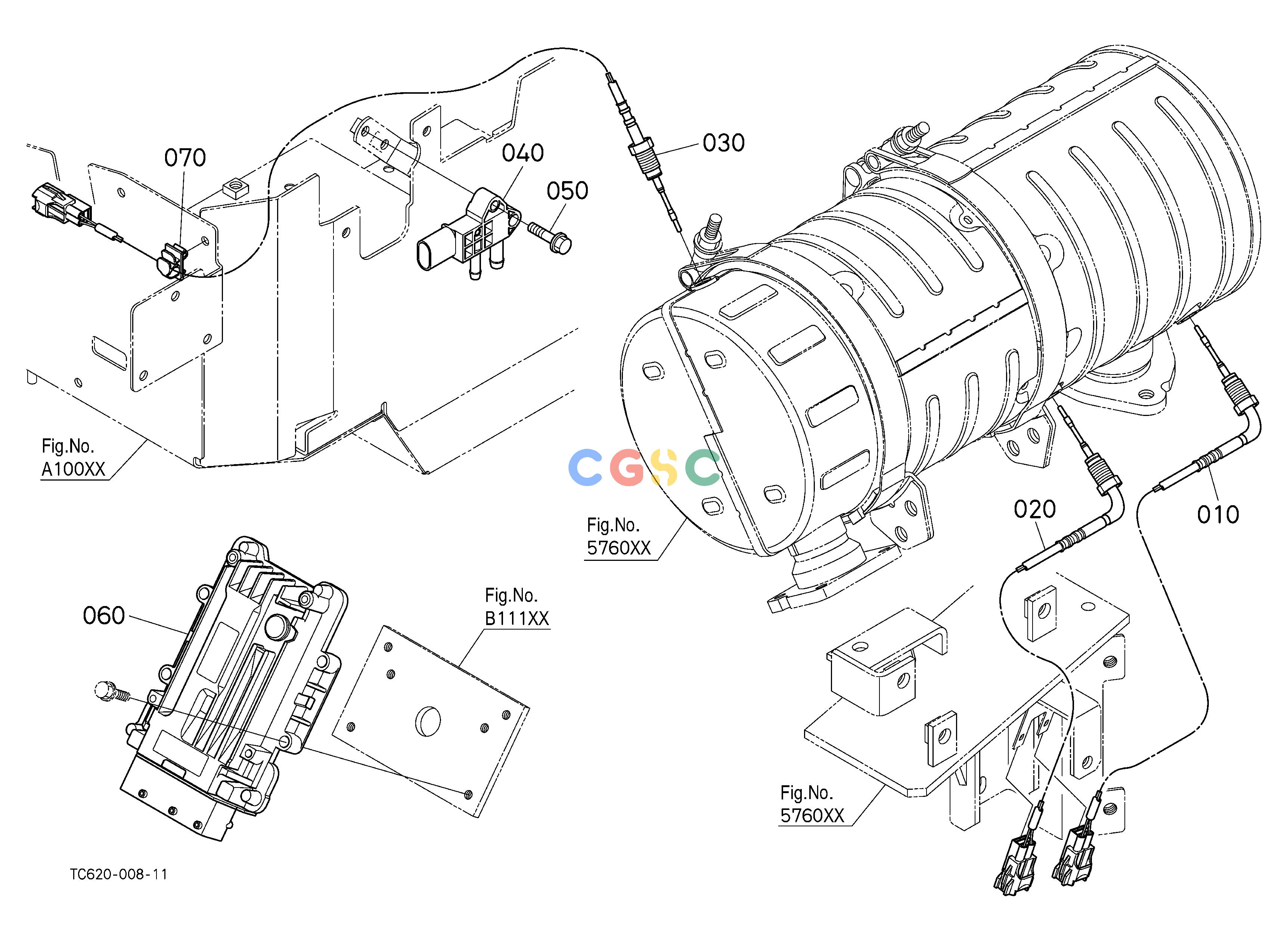 久保田零件查询595100 ENGINE ELECTRICAL PARTS (MUFFLER/ECU) ENGINEEPC Kubota online