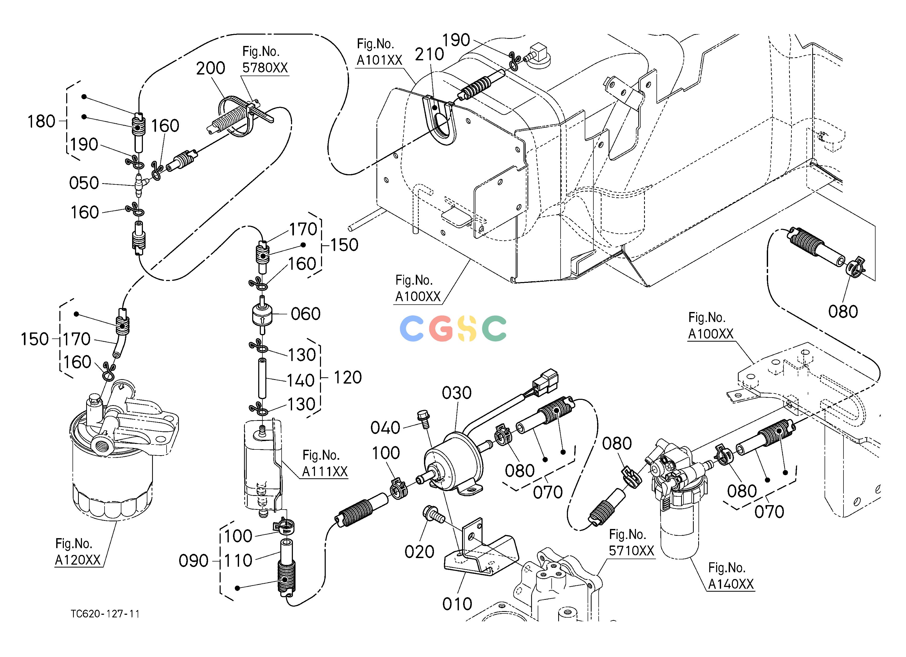 久保田零件查询A11000 FUEL PIPE (SEPARATOR/FUEL PUMP) FUEL SYSTEMEPC Kubota online