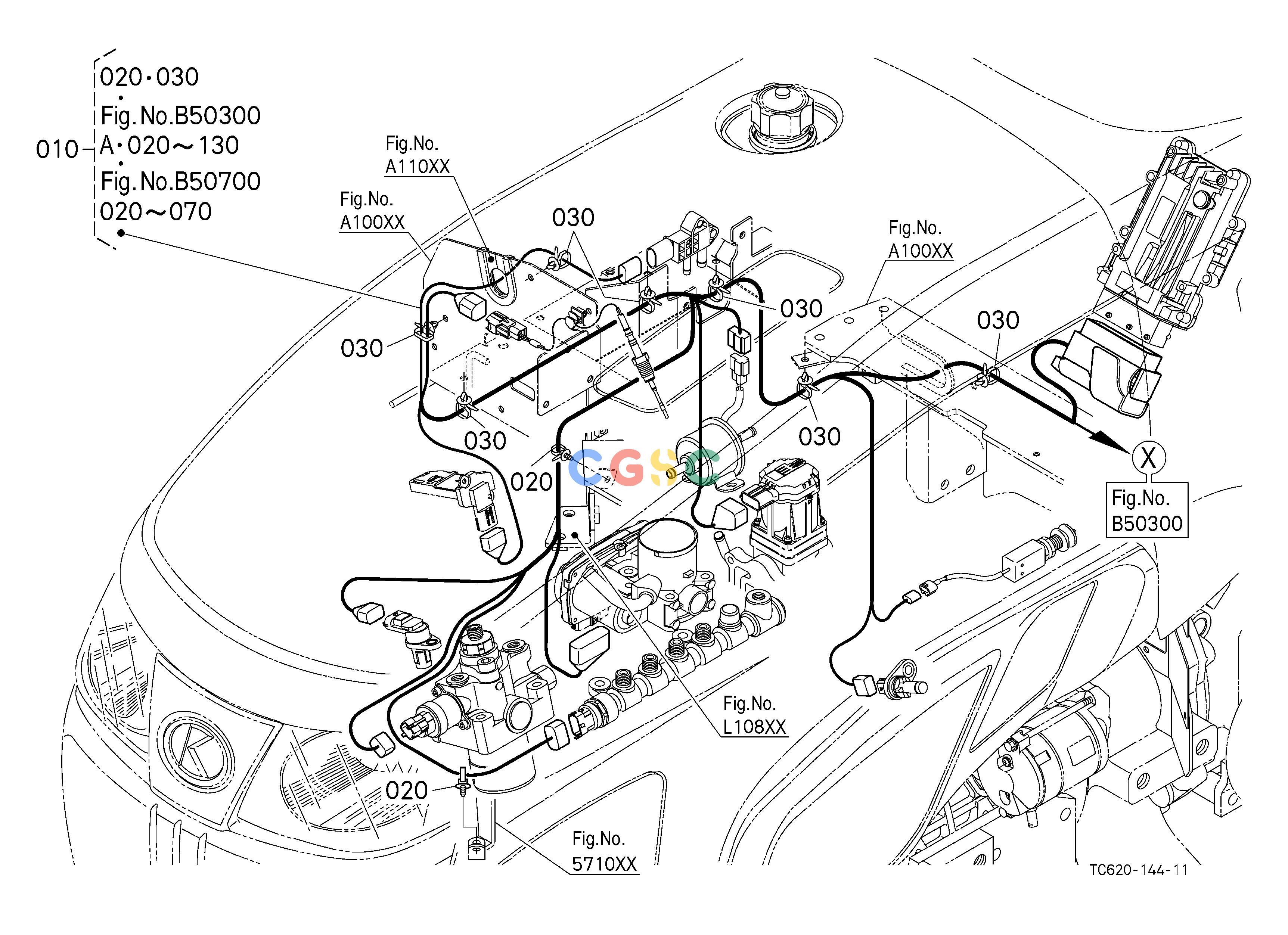 久保田零件查询B50100 ELECTRICAL WIRING (ENGINE) ELECTRICAL SYSTEMEPC Kubota online