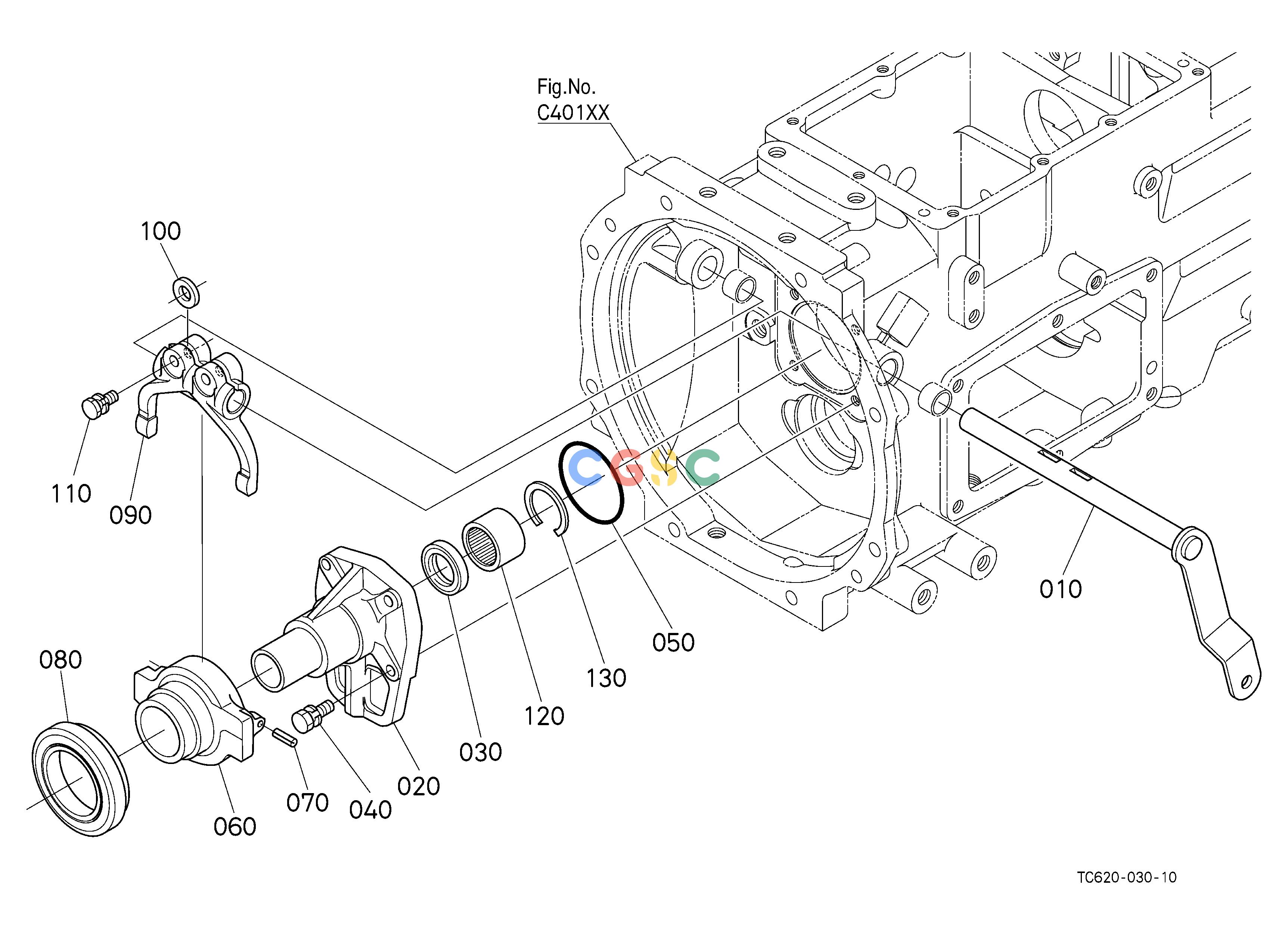 久保田零件查询C20102 CLUTCH RELEASE FORK CLUTCH/TRANSMISSIONEPC Kubota online
