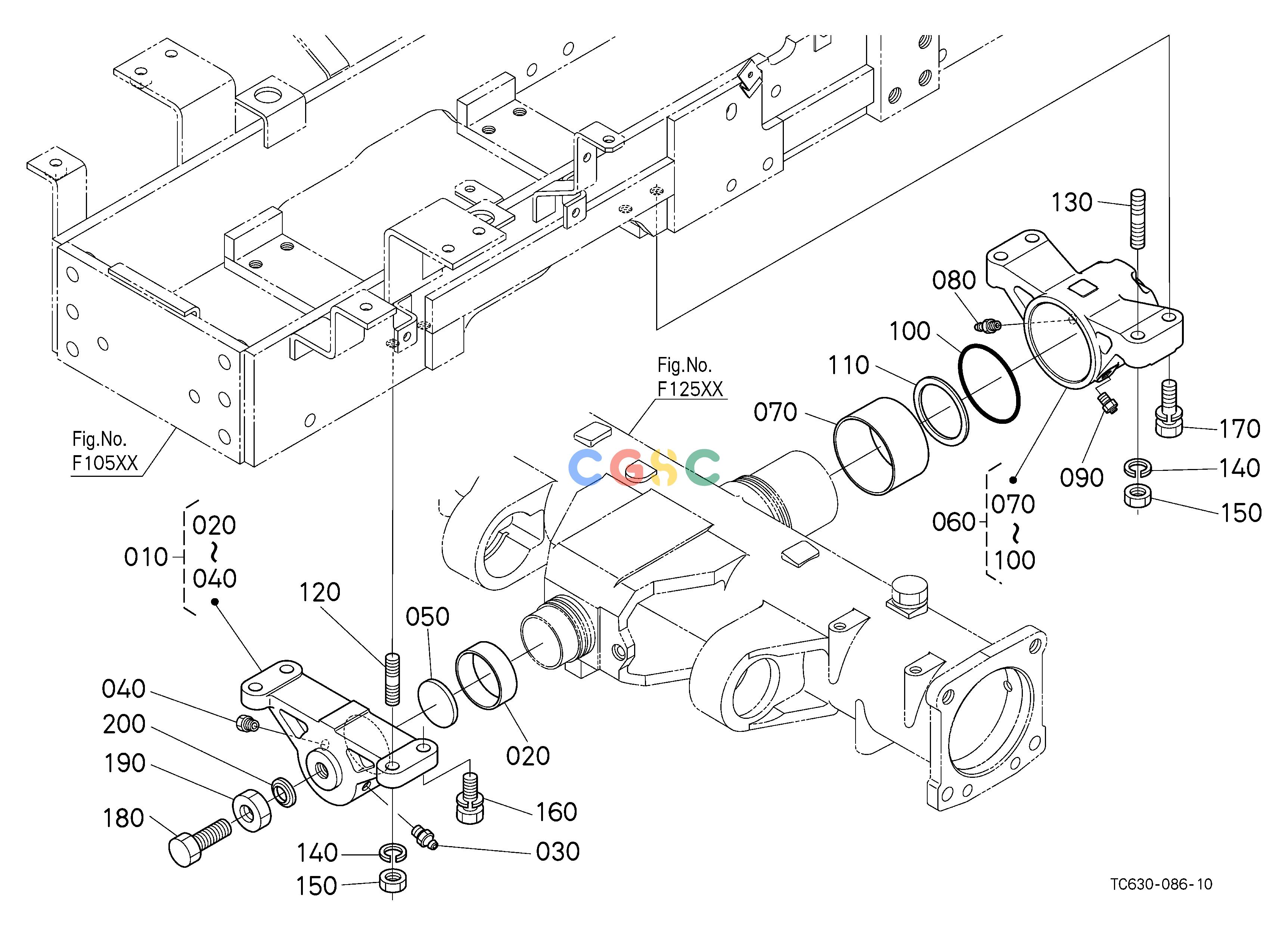 久保田零件查询F12600 FRONT DIFFERENTIAL CASE HOLDER FRONT AXLE/CHASSISEPC Kubota online