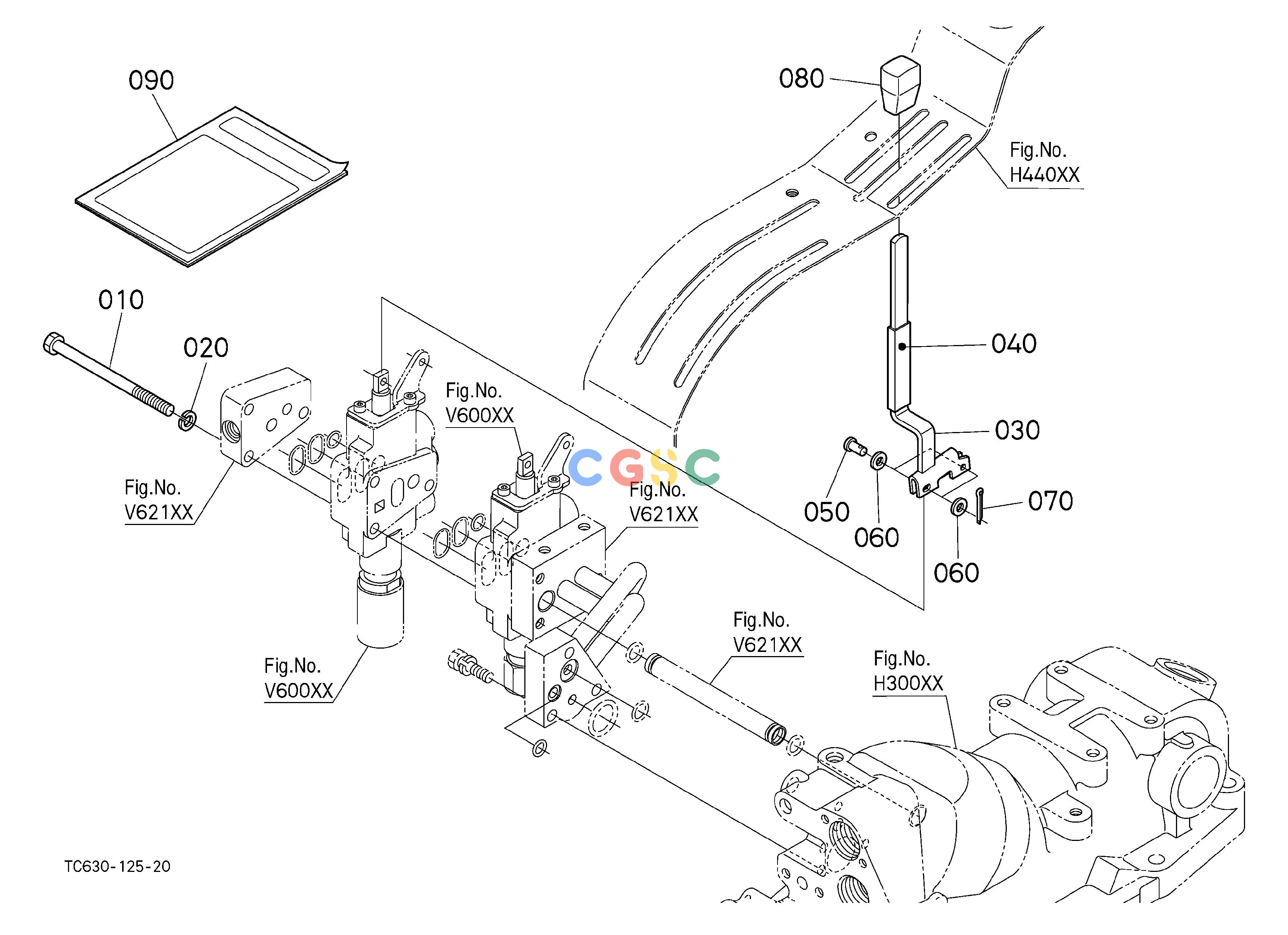 久保田零件查询V62102 AUXILIARY CONTROL VALVE LEVER (2ND) (W/G No.L8562A) [OPTION] OPTIONEPC Kubota online