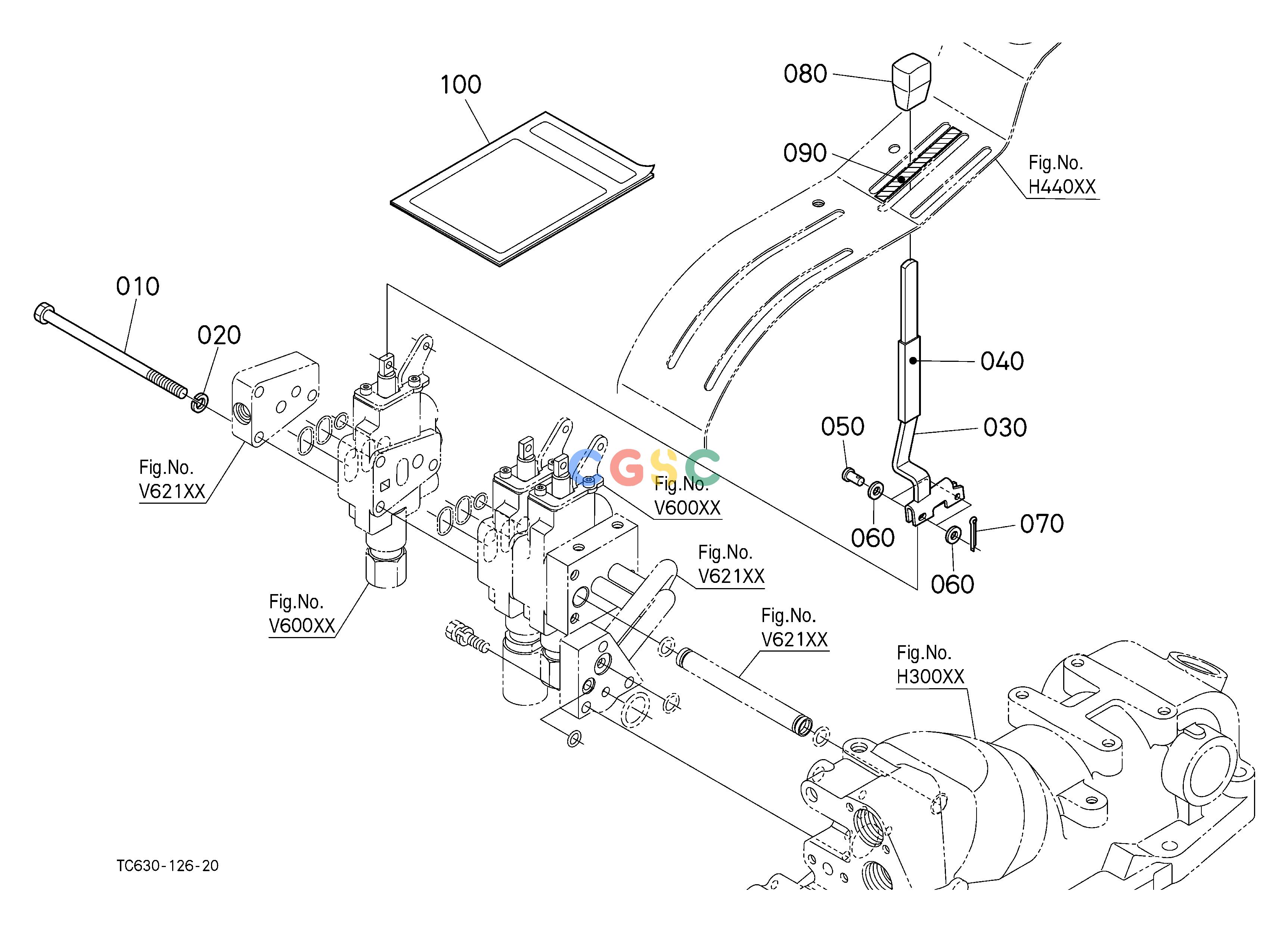 久保田零件查询V62103 AUXILIARY CONTROL VALVE LEVER (3RD) (W/G No.L8563A) [OPTION] OPTIONEPC Kubota online