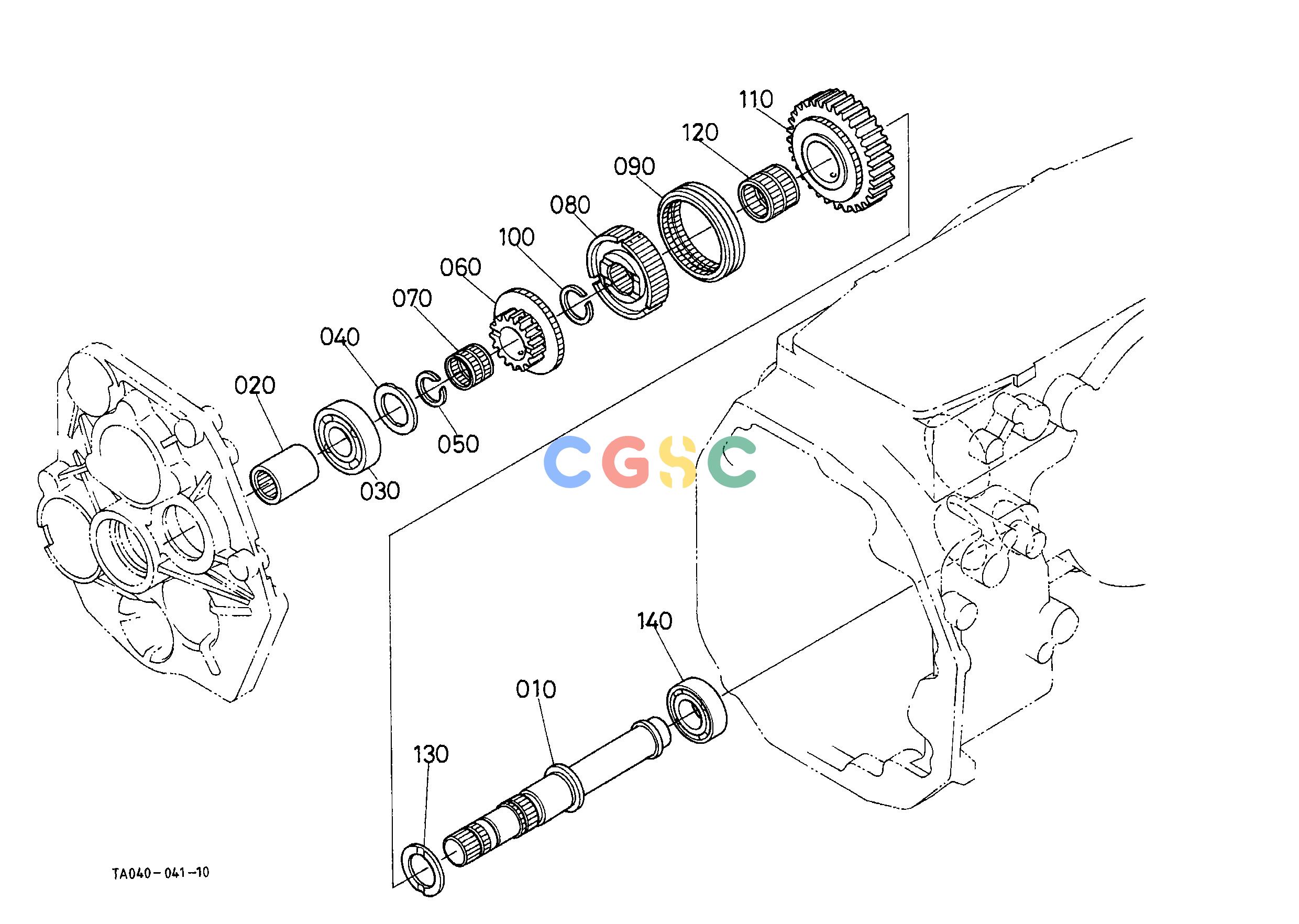 久保田零件查询T07001 RANGE GEAR SHAFT [MANUAL T/M TYPE] TRANSMISSIONEPC Kubota online