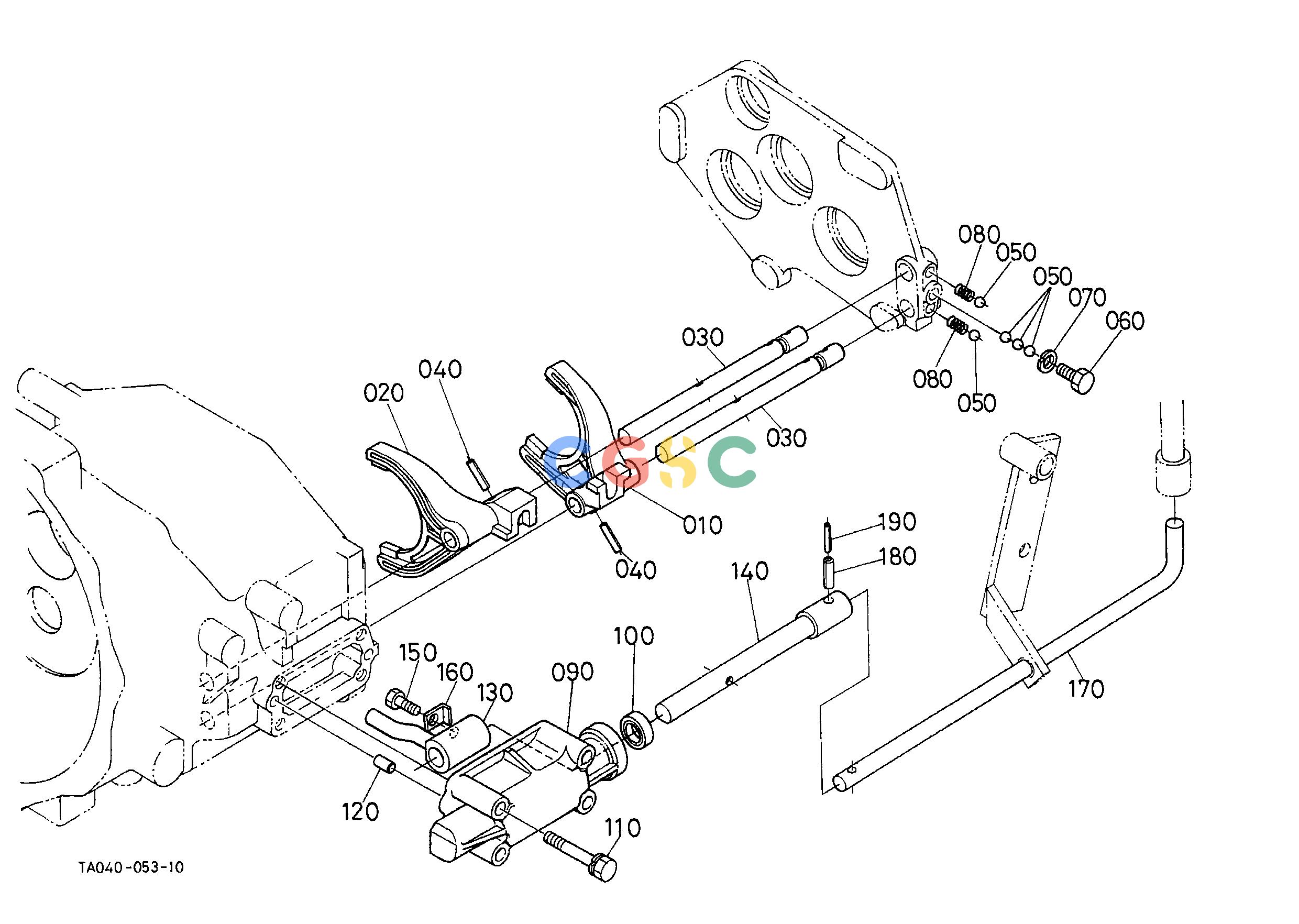 久保田零件查询T07601 MAIN GEAR SHIFT FORK [MANUAL T/M TYPE] SPEED CHANGE LEVEREPC Kubota online