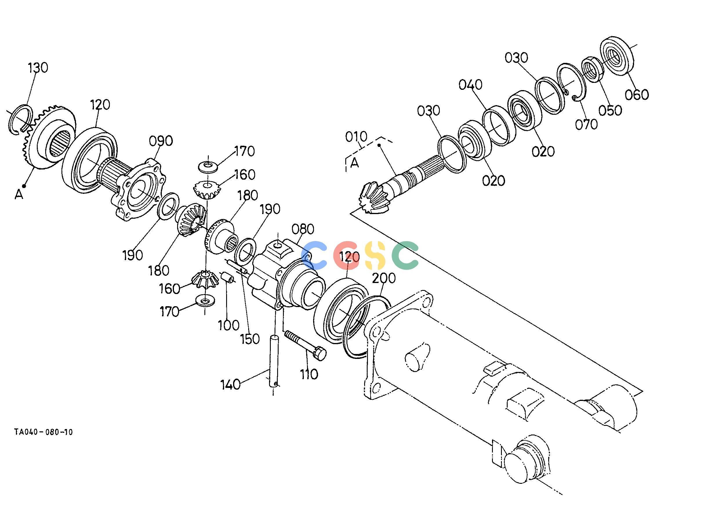 久保田零件查询T10000 FRONT DIFFERENTIAL FRONT AXLE/CHASSISEPC Kubota online