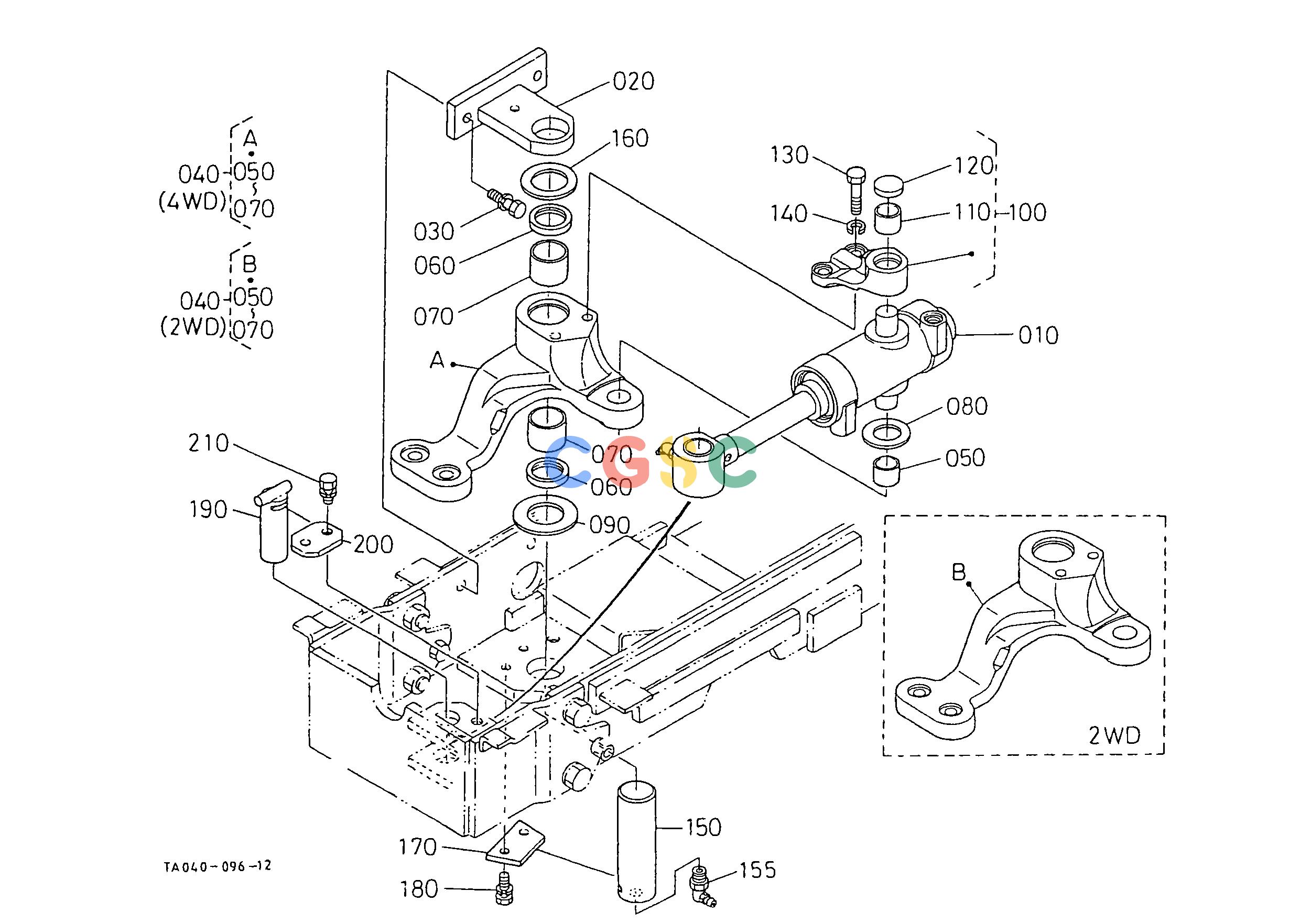 久保田零件查询T10800 STEERING CYLINDER STEERINGEPC Kubota online