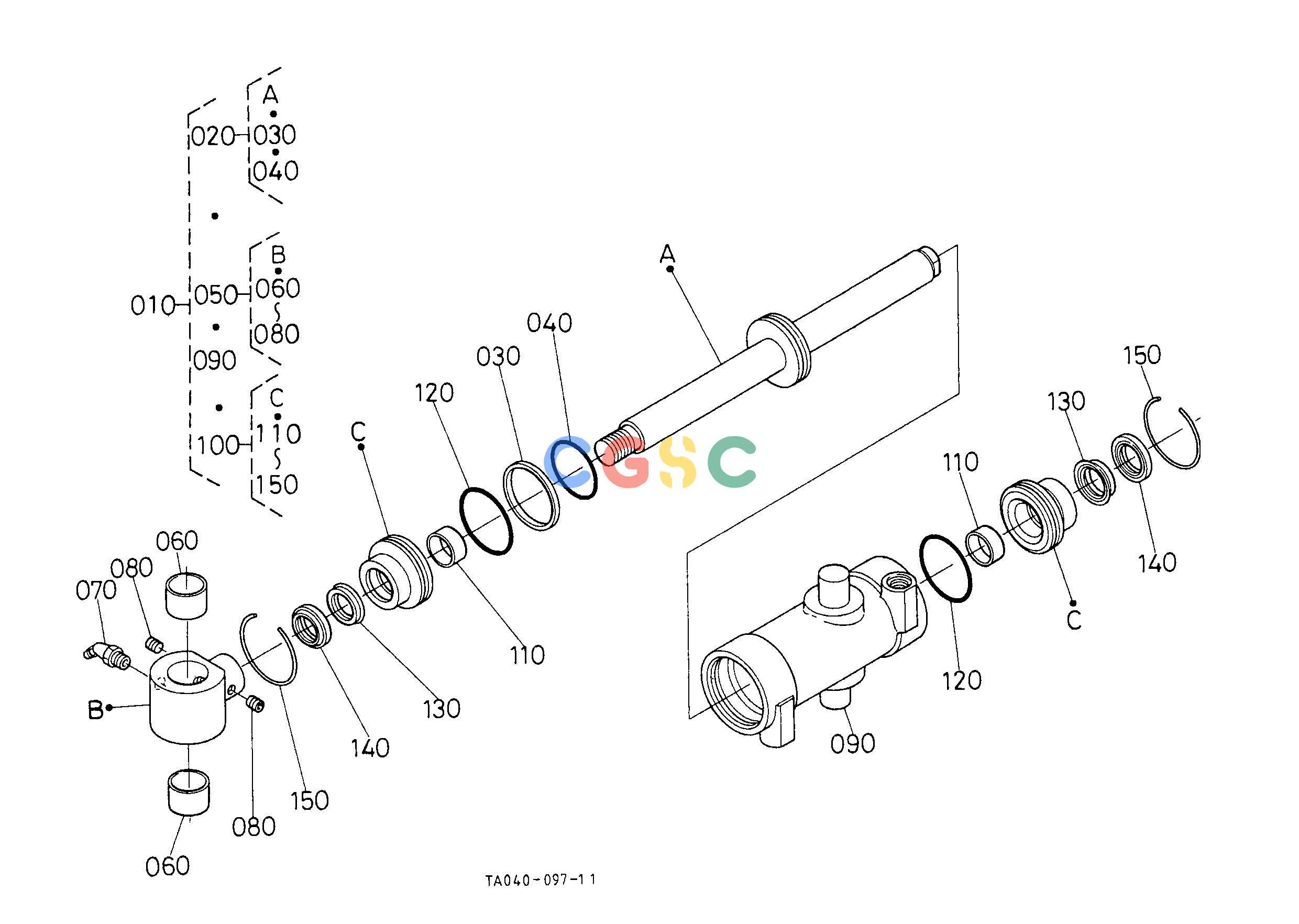 久保田零件查询T10900 STEERING CYLINDER [COMPONENT PARTS] STEERINGEPC Kubota online