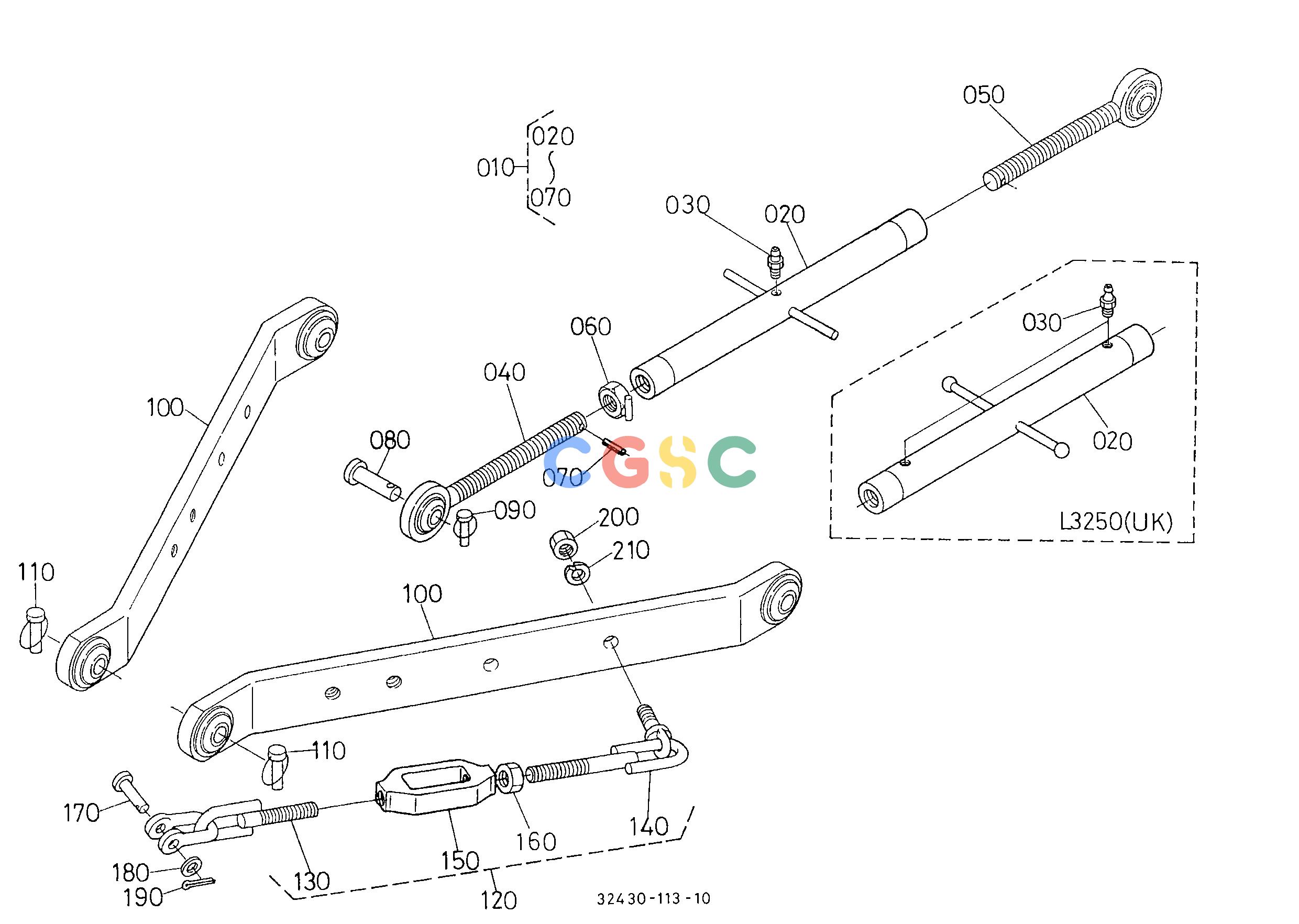 久保田零件查询T13300 3-POINT LINKAGE 1 (LOWER LINK) HYDRAULIC SYSTEMEPC Kubota online