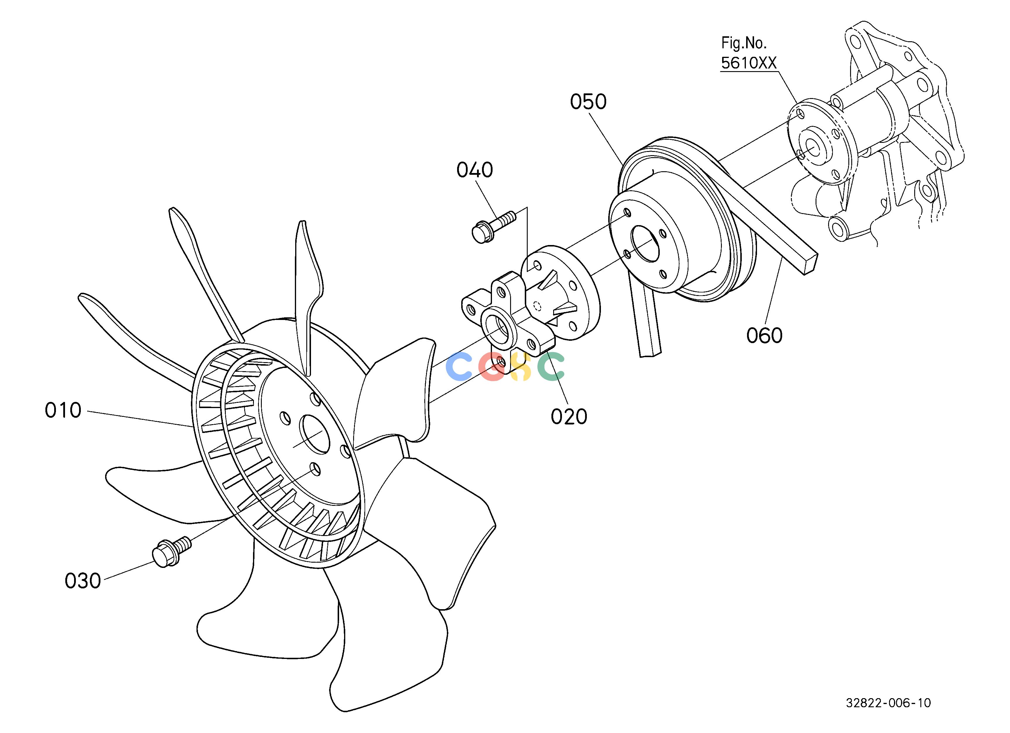 久保田零件查询A40100 FAN [A] COOLING WATER SYSTEMEPC Kubota online