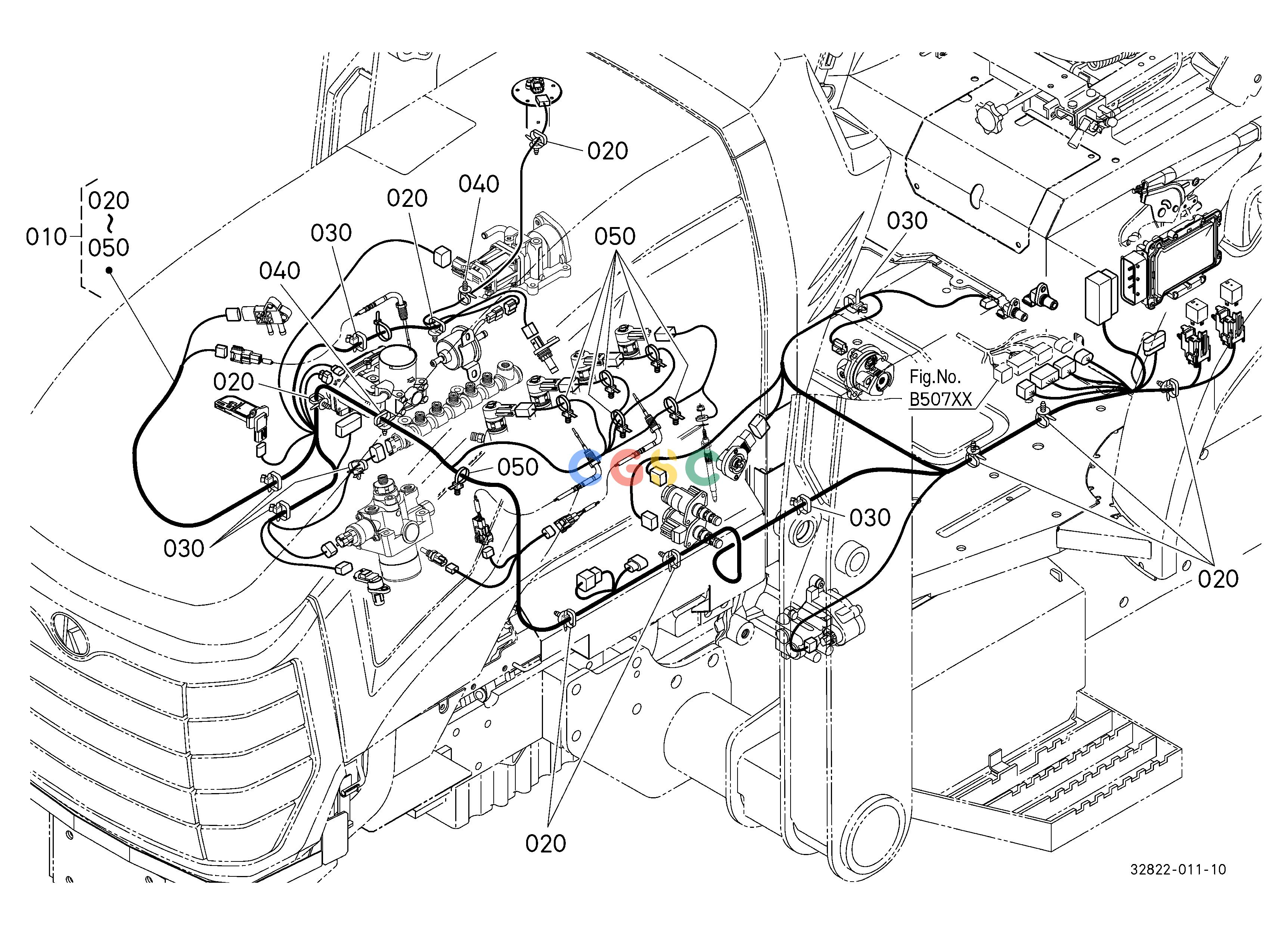 久保田零件查询B50100 ELECTRICAL WIRING (ENGINE) [A] ELECTRICAL SYSTEMEPC Kubota online