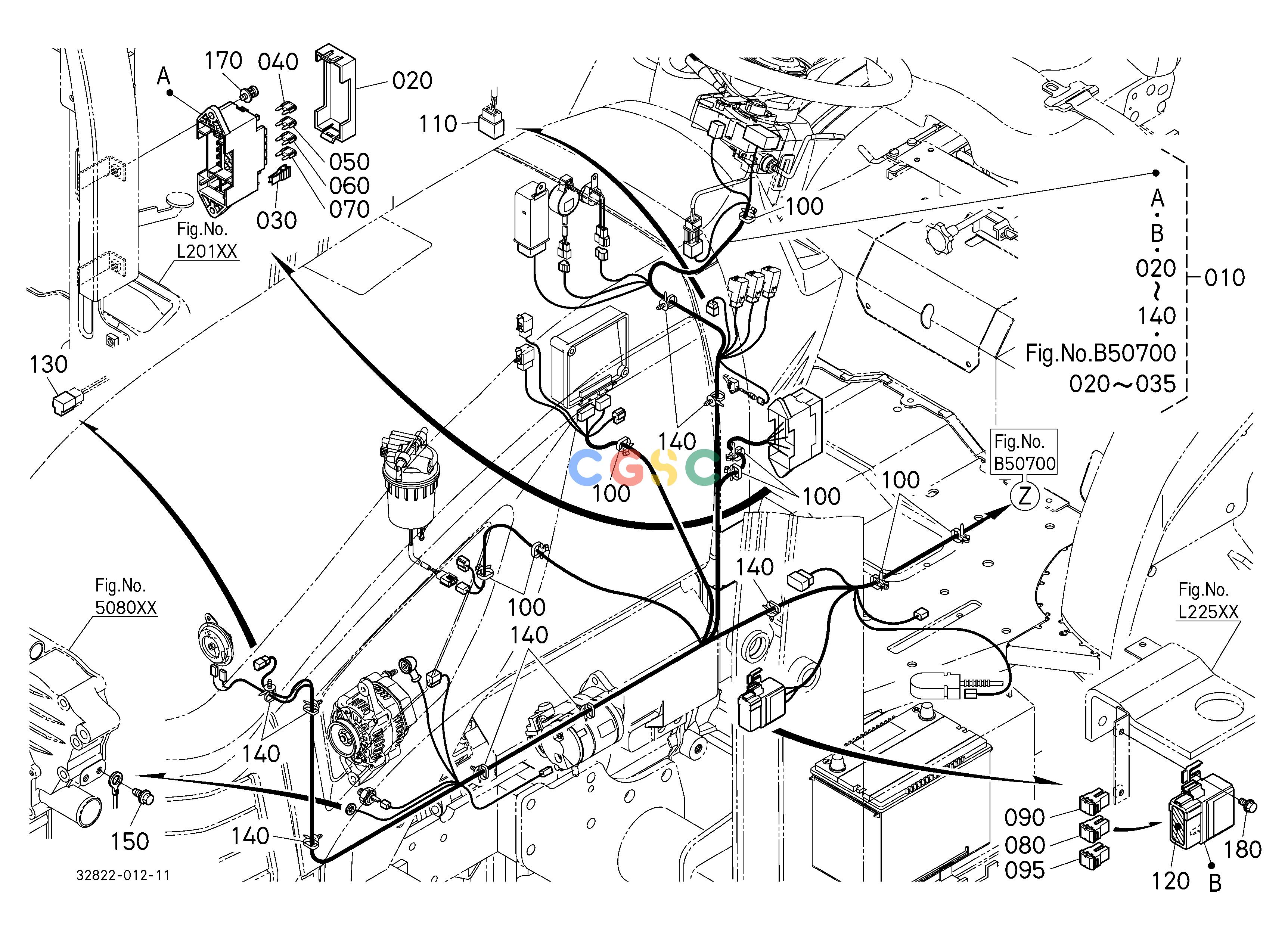 久保田零件查询B50300 ELECTRICAL WIRING (FRONT) [A] ELECTRICAL SYSTEMEPC Kubota online