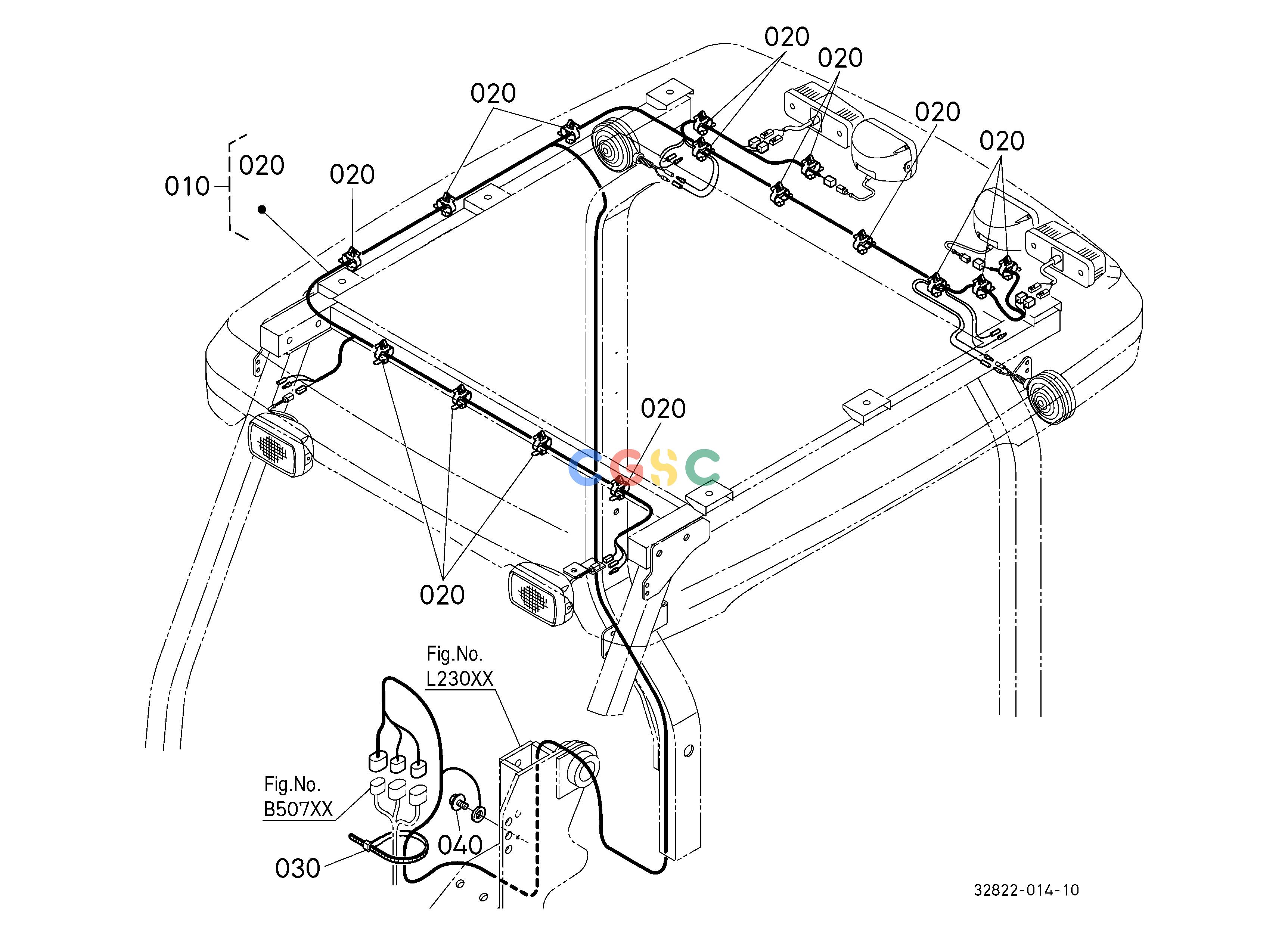 久保田零件查询B51000 ELECTRICAL WIRING (CANOPY) ELECTRICAL SYSTEMEPC Kubota online