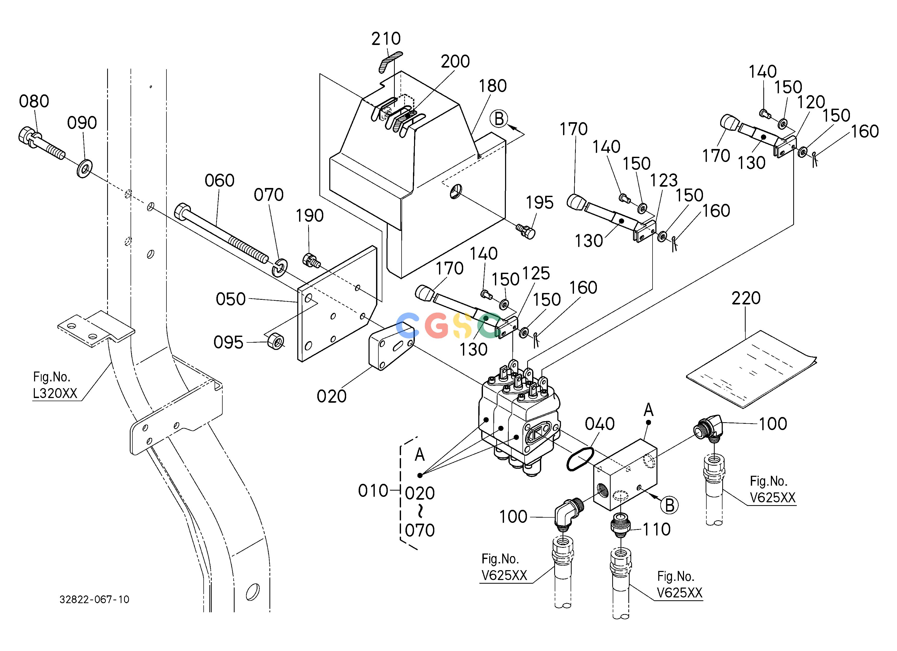 久保田零件查询V62000 AUXILIARY CONTROL VALVE LEVER (3RD) (W/G No.L9553) [OPTION] OPTIONEPC Kubota online