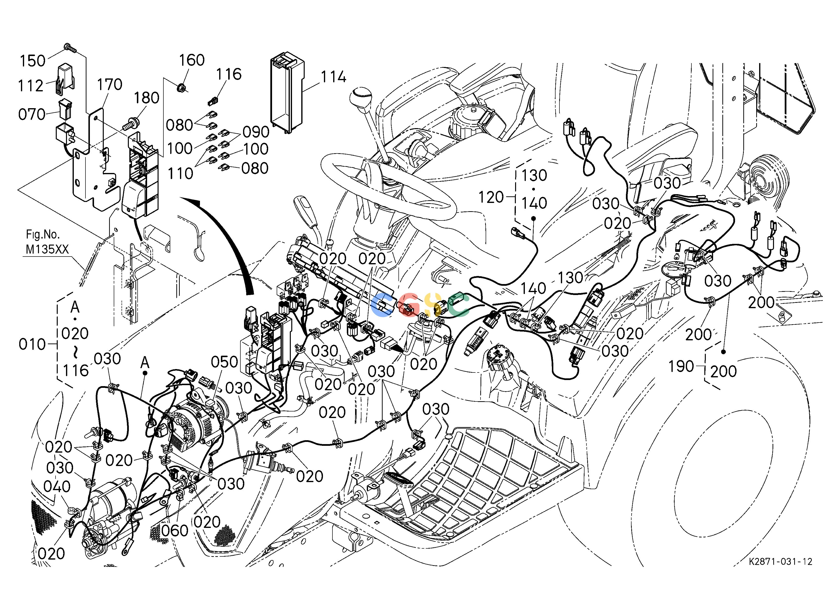 久保田零件查询B50101 ELECTRICAL WIRING (BODY) ELECTRICAL SYSTEMEPC Kubota online