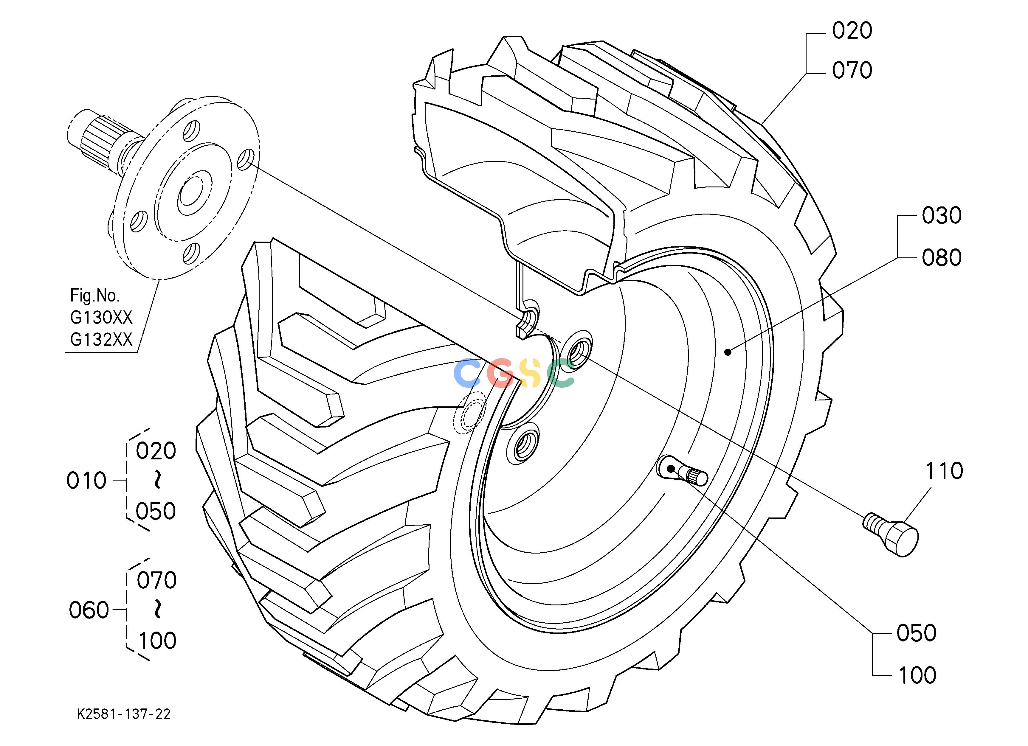 久保田零件查询R10103 FRONT WHEEL (18*8.5-10) FRONT WHEELEPC Kubota online