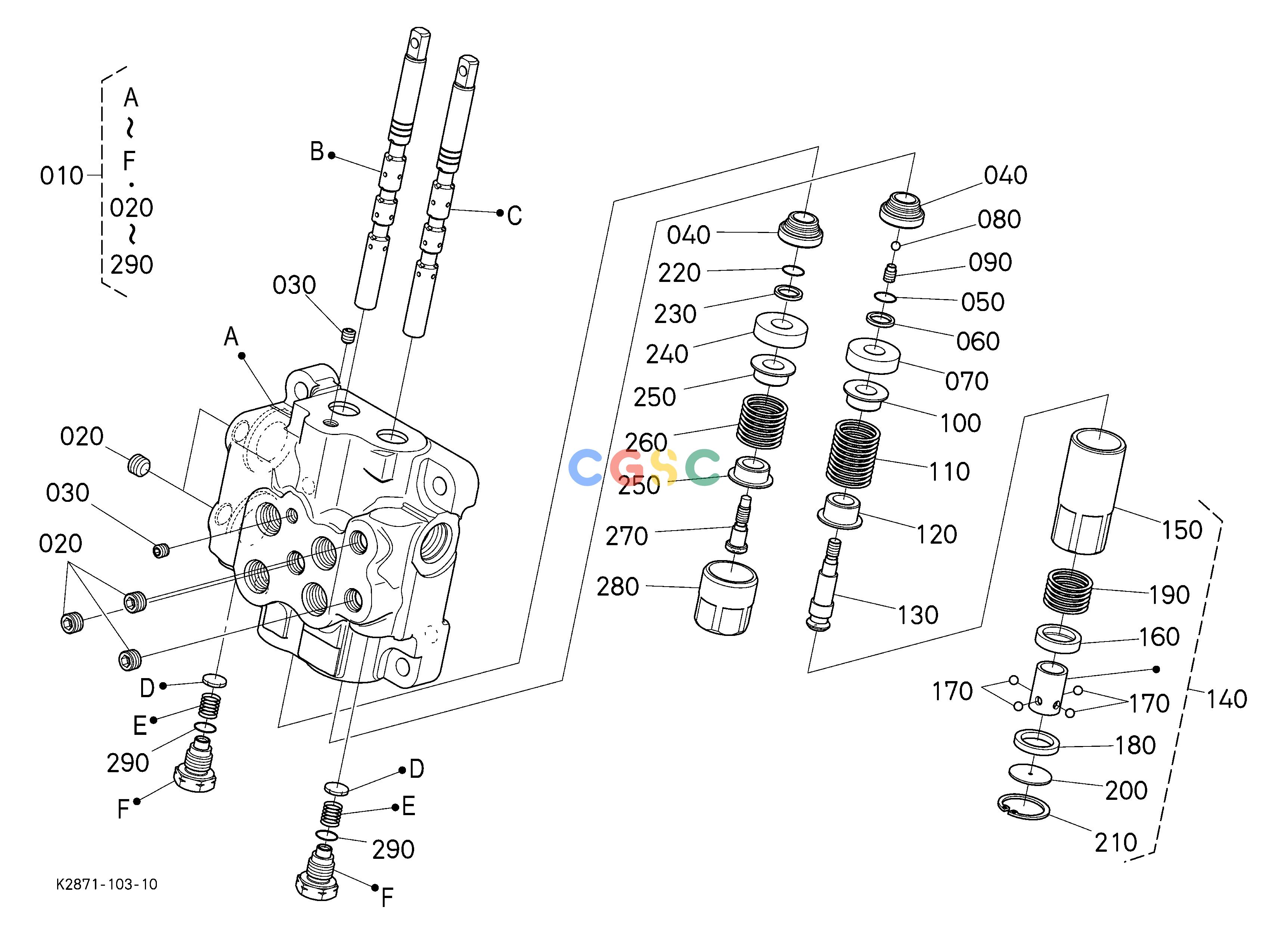 久保田零件查询U95100 FRONT CONTROL VALVE KIT (VALVE) [COMP.PARTS][OPTION] OPTIONEPC Kubota online