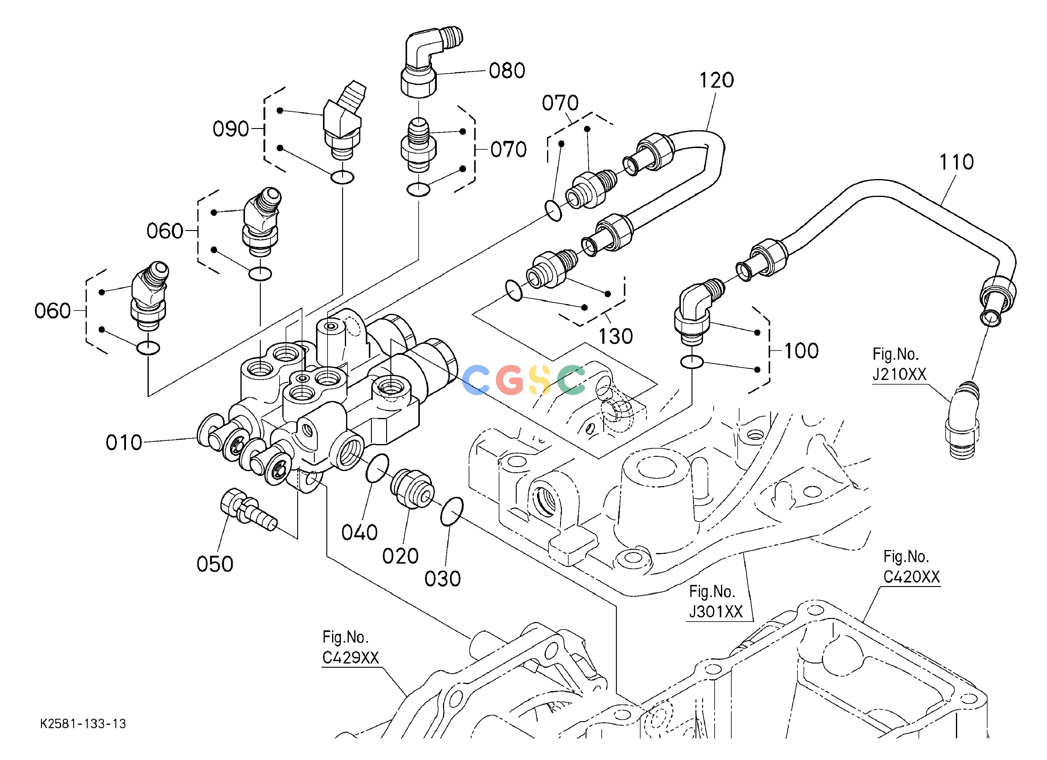 久保田零件查询U96300 REAR CONTROL VALVE KIT (VALVE) [OPTION] (W/G No. BX2419) OPTIONEPC Kubota online