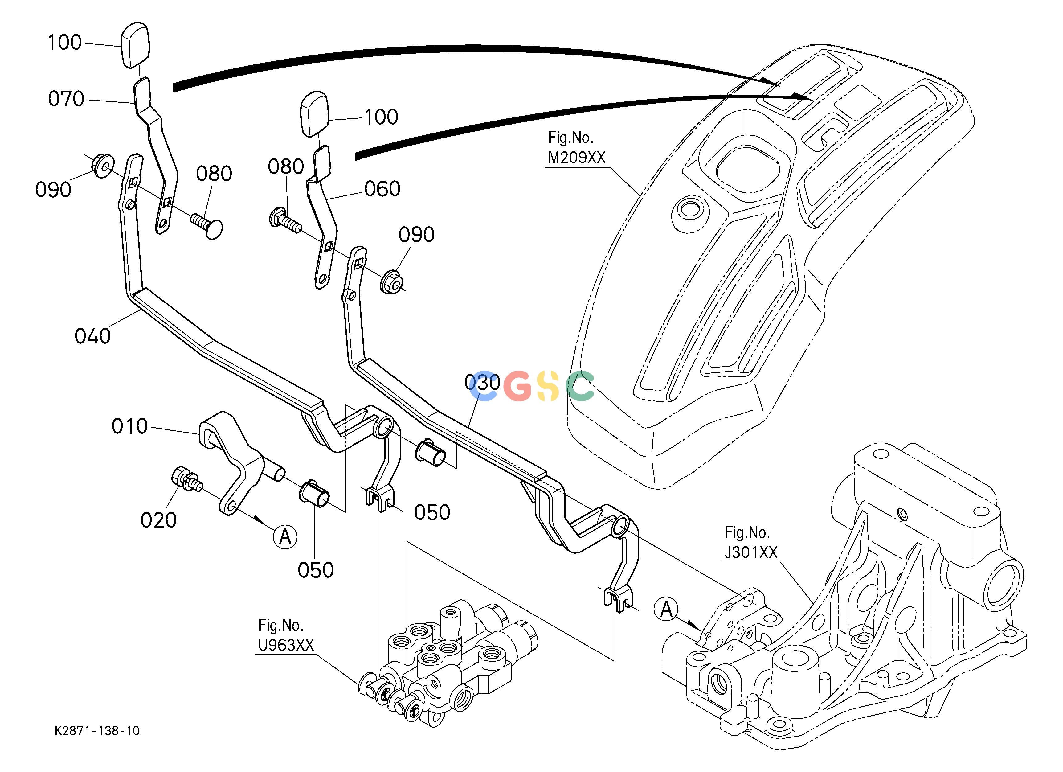久保田零件查询U96400 REAR CONTROL VALVE KIT (LEVER) [OPTION] (W/G No. BX2419) OPTIONEPC Kubota online