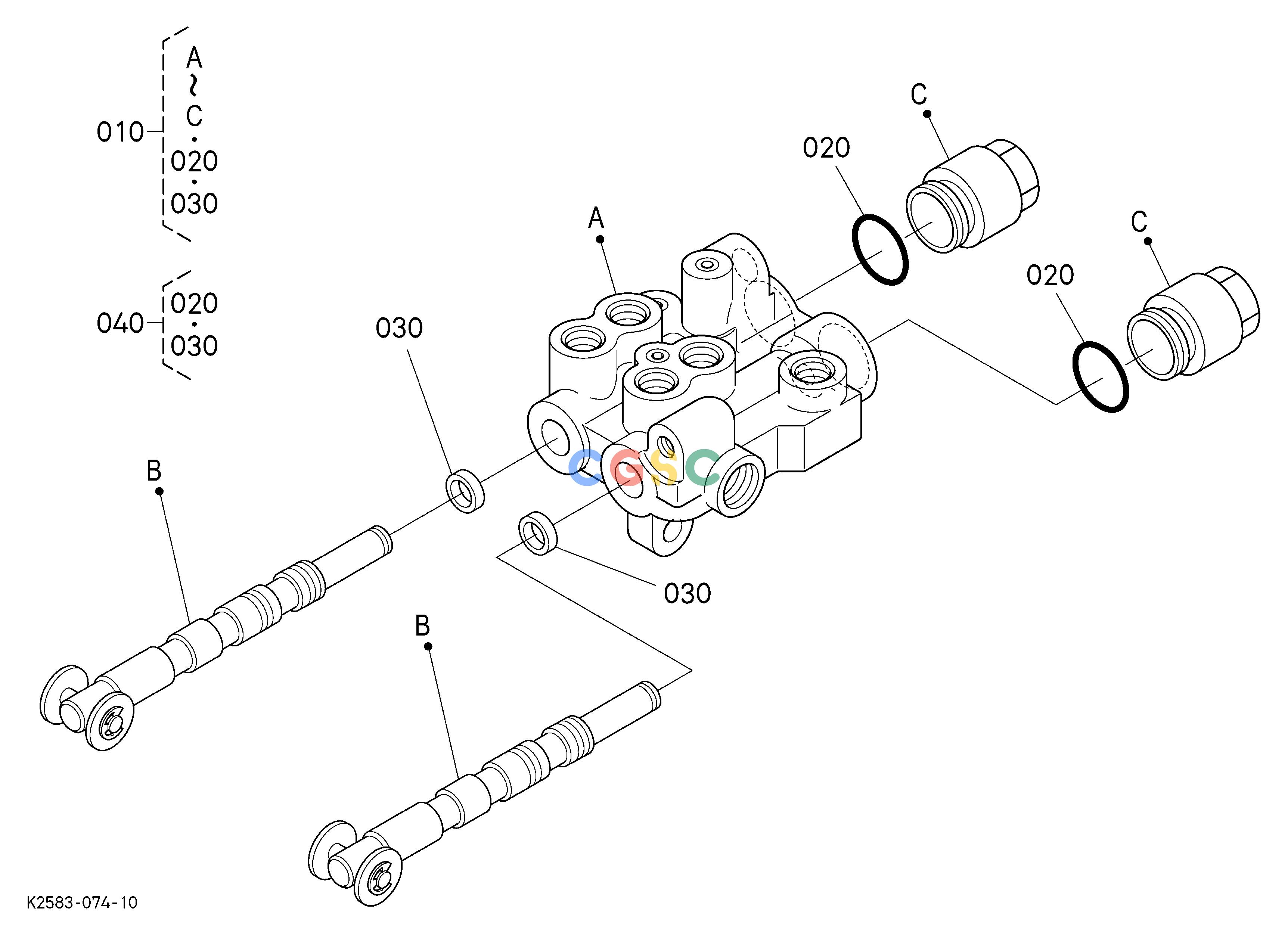 久保田零件查询U96700 REAR CONTROL VALVE KIT (VALVE) [COMPONENT PARTS] [OPTION] (W/G No. BX2419) OPTIONEPC Kubota online