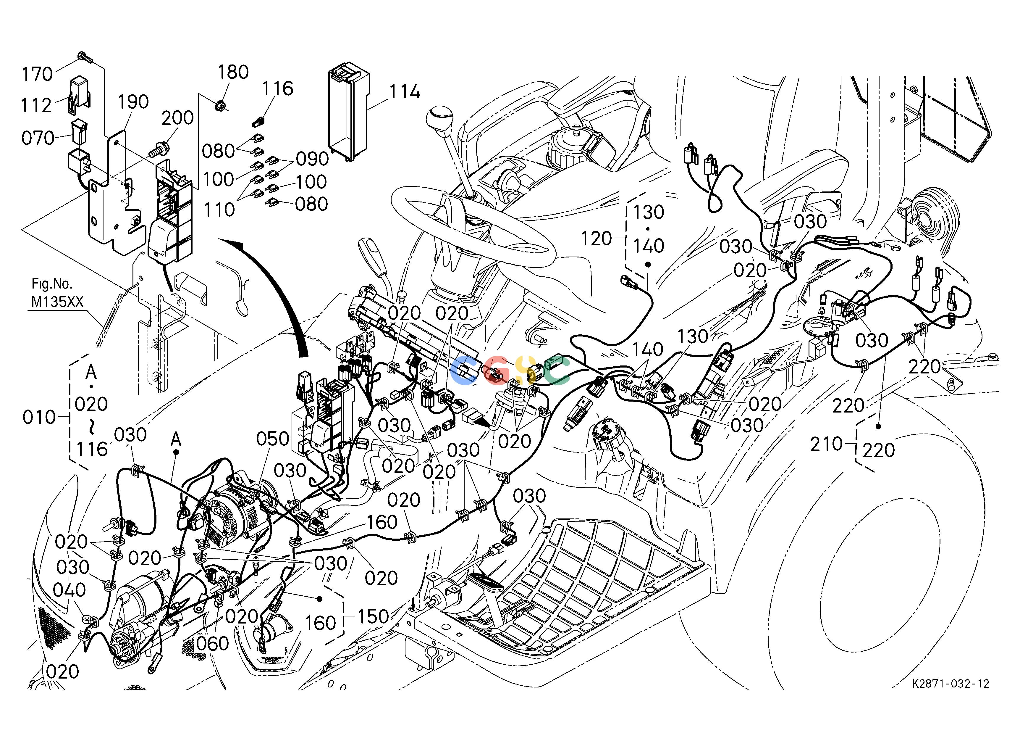 久保田零件查询B50102 ELECTRICAL WIRING (BODY) ELECTRICAL SYSTEMEPC Kubota online