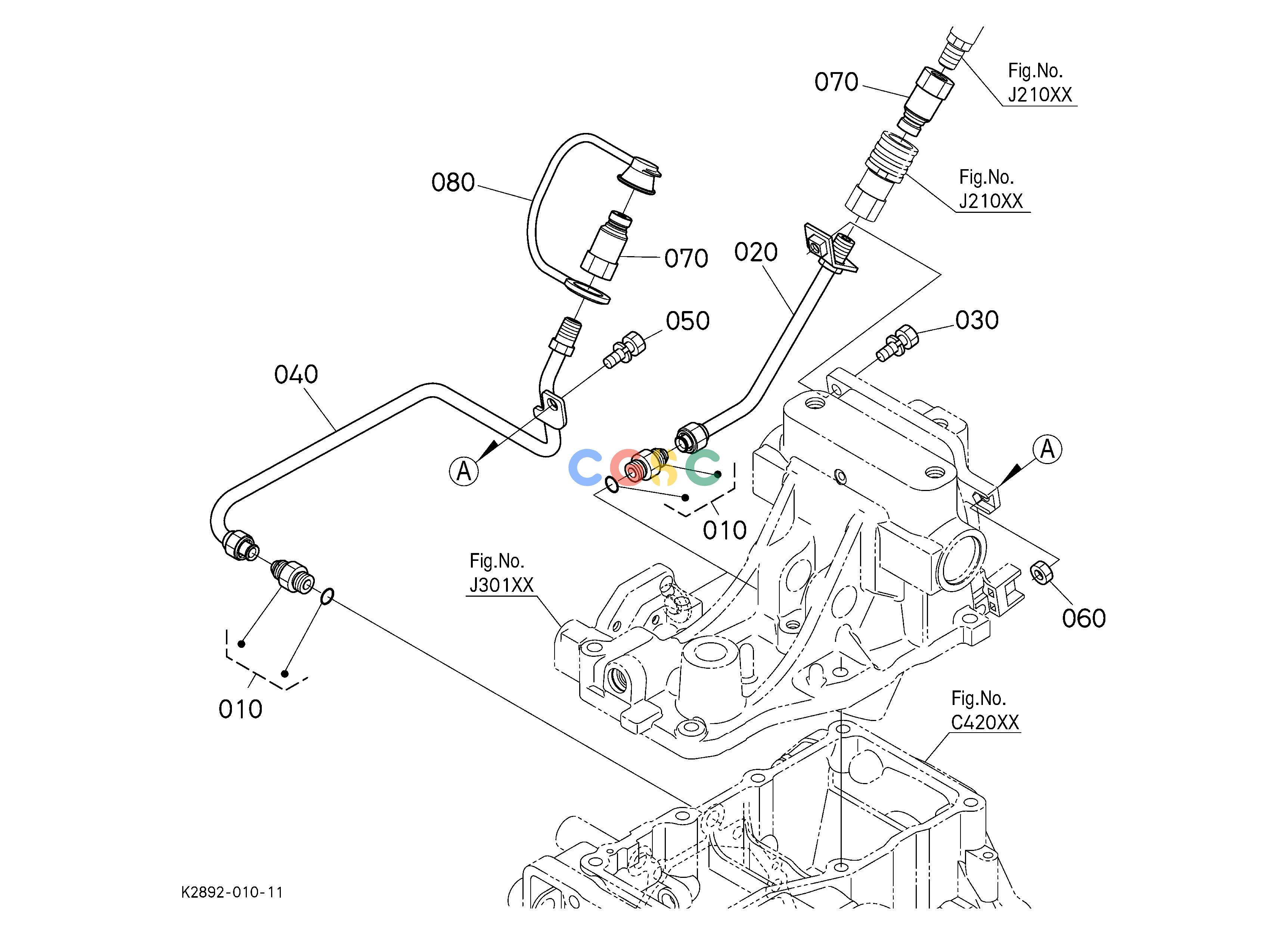 久保田零件查询J21200 HYDRAULIC PIPE (RETURN) PUMP/MOTOR SYSTEMEPC Kubota online