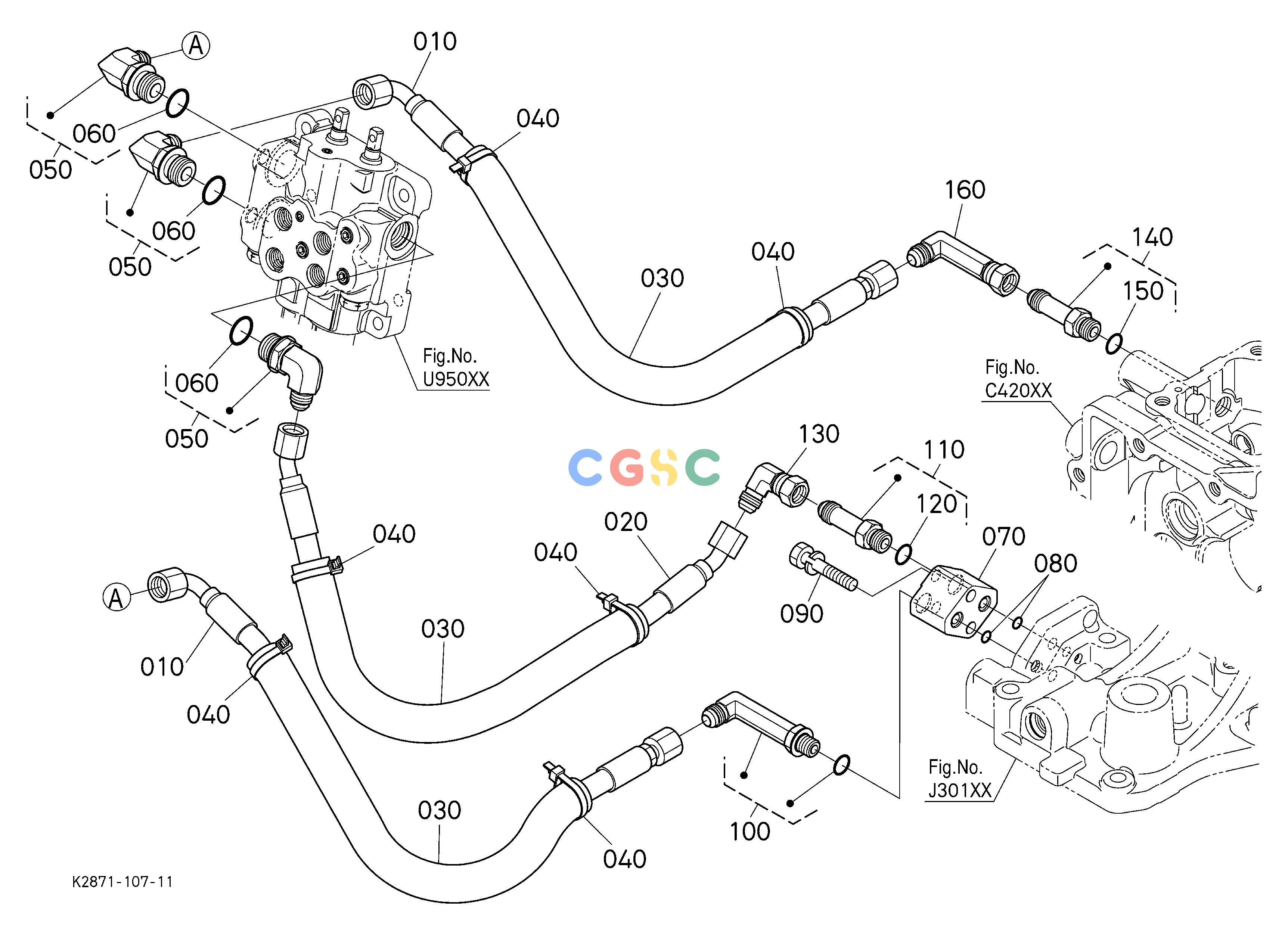 久保田零件查询U95500 FRONT CONTROL VALVE KIT (HOSE) [OPTION] ## S.No.ORDER BY REF.No.010,020 and 030 NEW PARTS. S.No.;ORDER BY REF.No.010,020 and 030 NEW PARTS. OPTIONEPC Kubota online