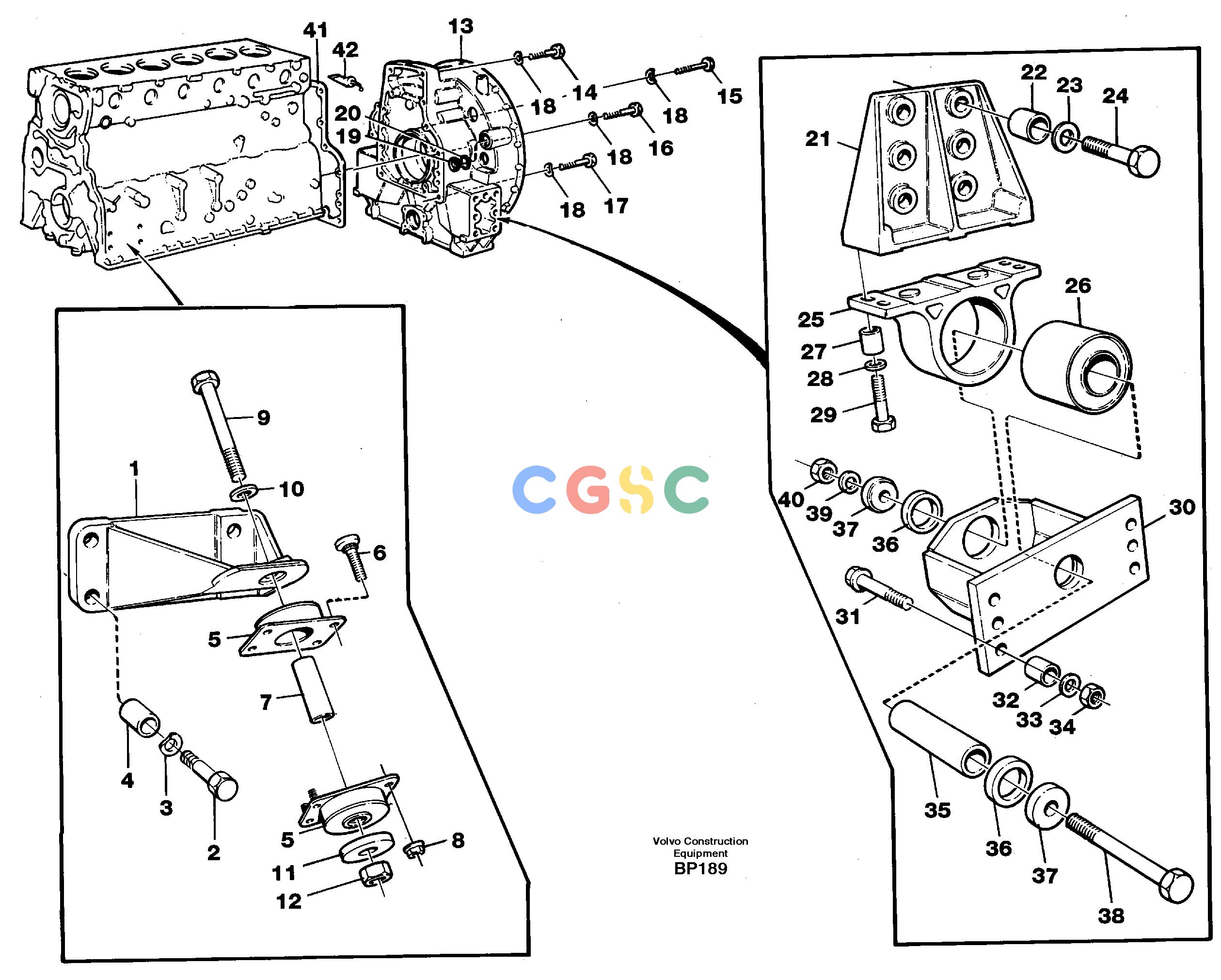 沃尔沃零件查询A30C Engine support and flywheel housingNone NoneNoneNoneAutodata Volvo online
