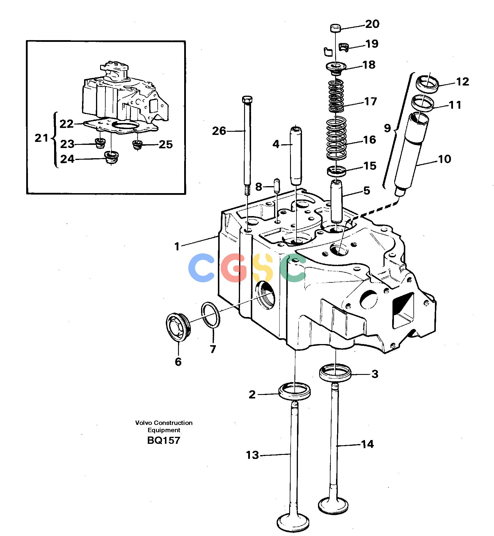 沃尔沃零件查询A35C Cylinder headSER NO 4621-, SER NO USA 60001- NoneNoneNoneAutodata Volvo online