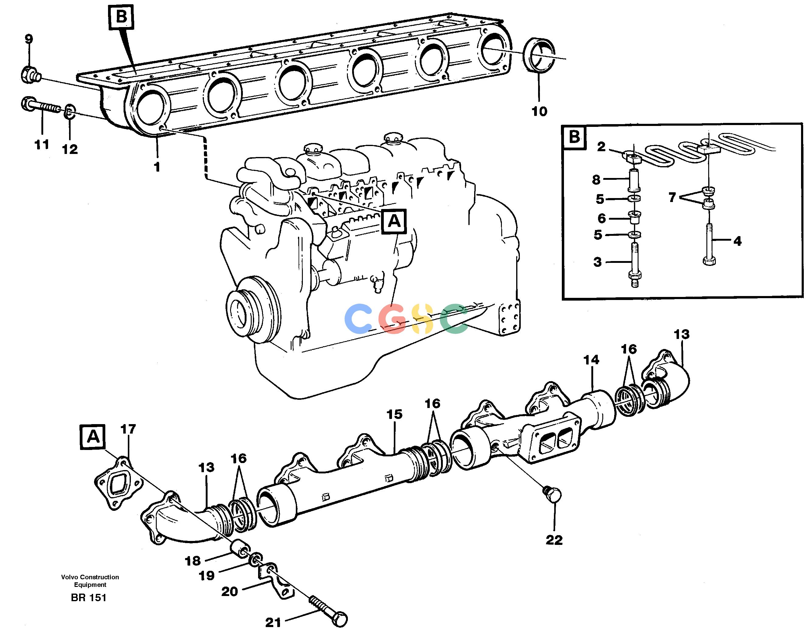 沃尔沃零件查询A40 Inlet manifold and exhaust manifoldSER NO 1201-, SER NO USA 60101- NoneNoneNoneAutodata Volvo online