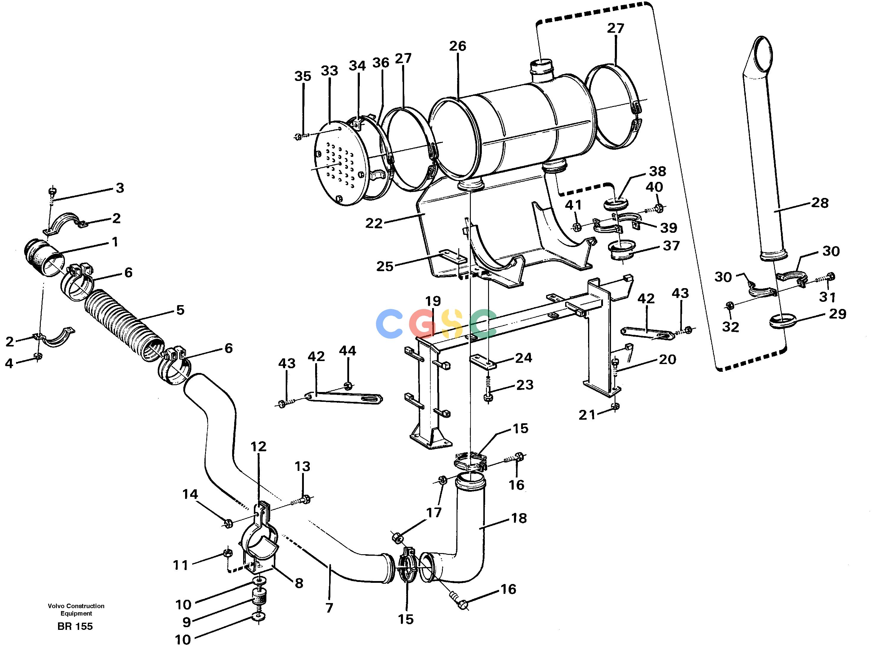 沃尔沃零件查询A40 Exhaust system, silencerSER NO 1201-, SER NO USA 60101- NoneNoneNoneAutodata Volvo online