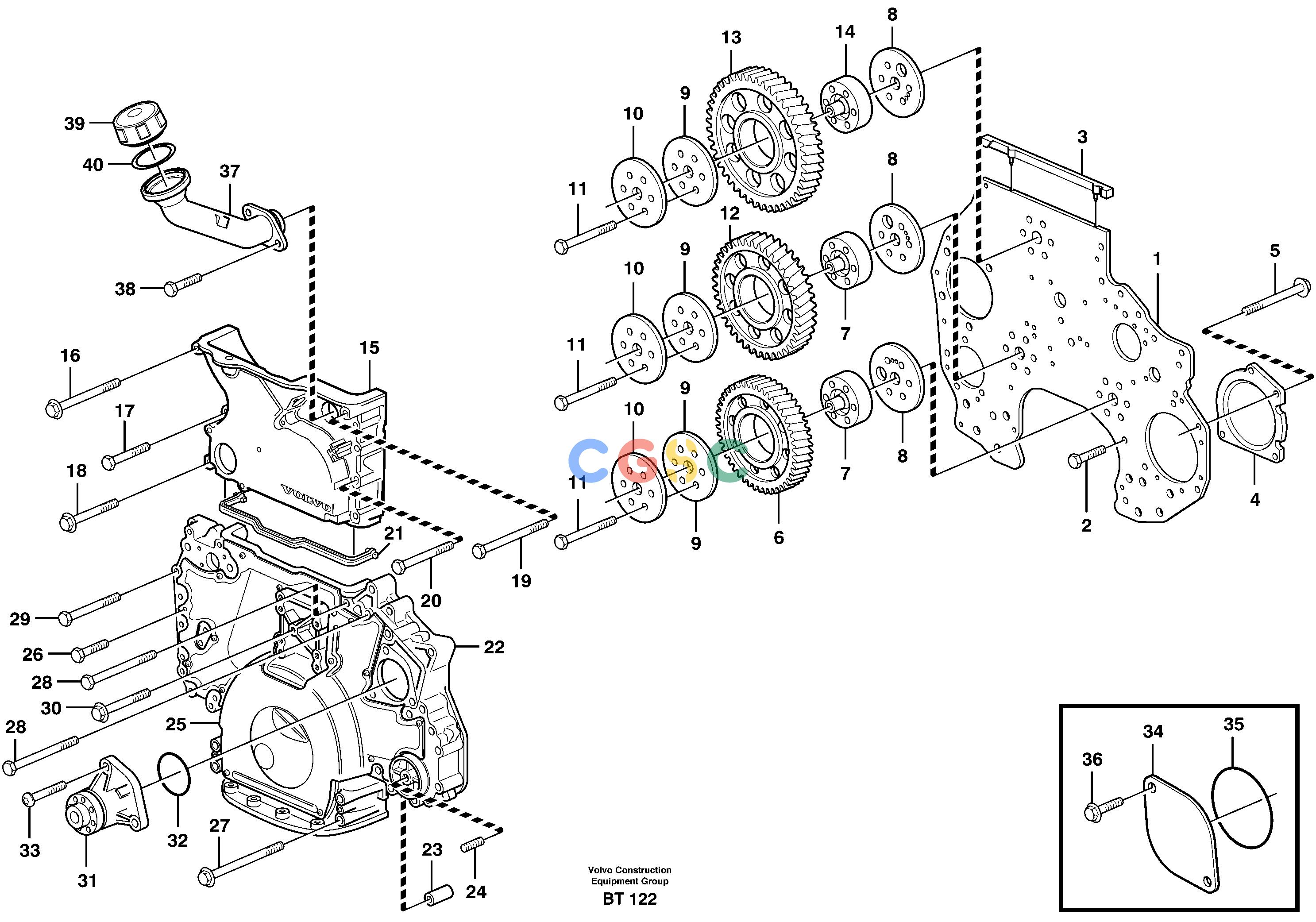 沃尔沃零件查询T450D Timing gear casing and gearsNone NoneNoneNoneAutodata Volvo online