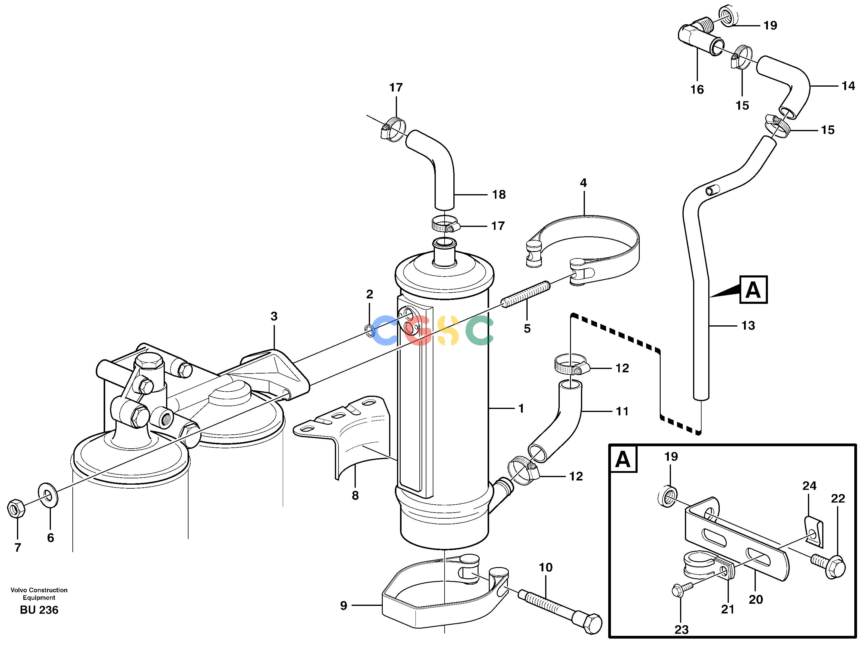 沃尔沃零件查询A25D Oil cooler with hosesS/N -12999, - 61118 USA NoneNoneNoneAutodata Volvo online