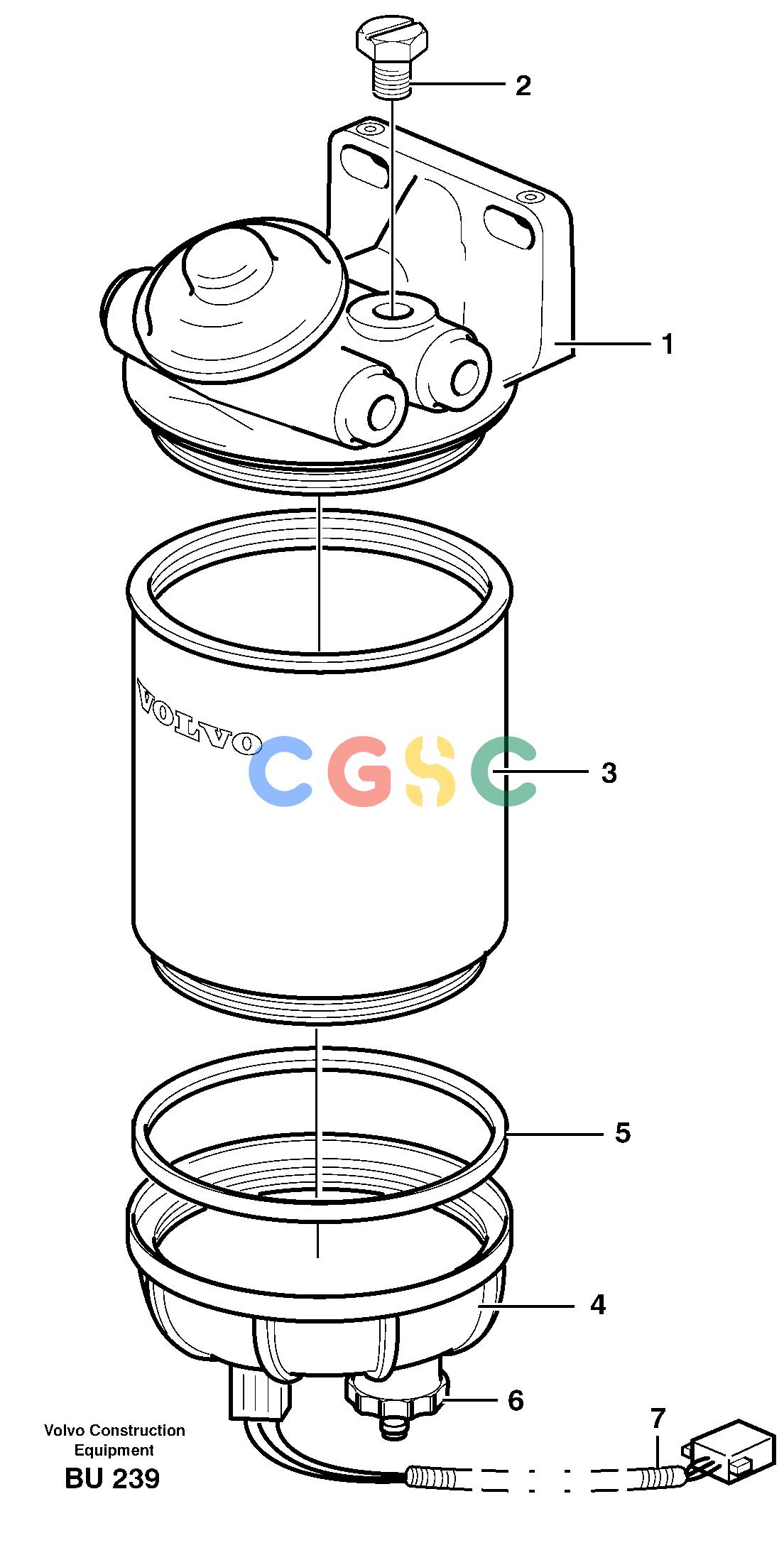 沃尔沃零件查询A25D Water separatorS/N -12999, - 61118 USA NoneNoneNoneAutodata Volvo online