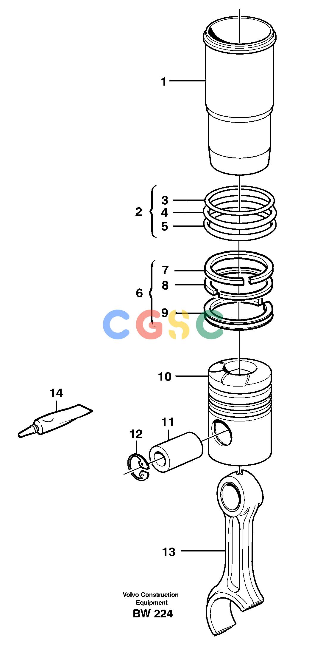 沃尔沃零件查询A30D Cylinder liner and pistonS/N -11999, - 60093 USA S/N-72999 BRAZIL NoneNoneNoneAutodata Volvo online