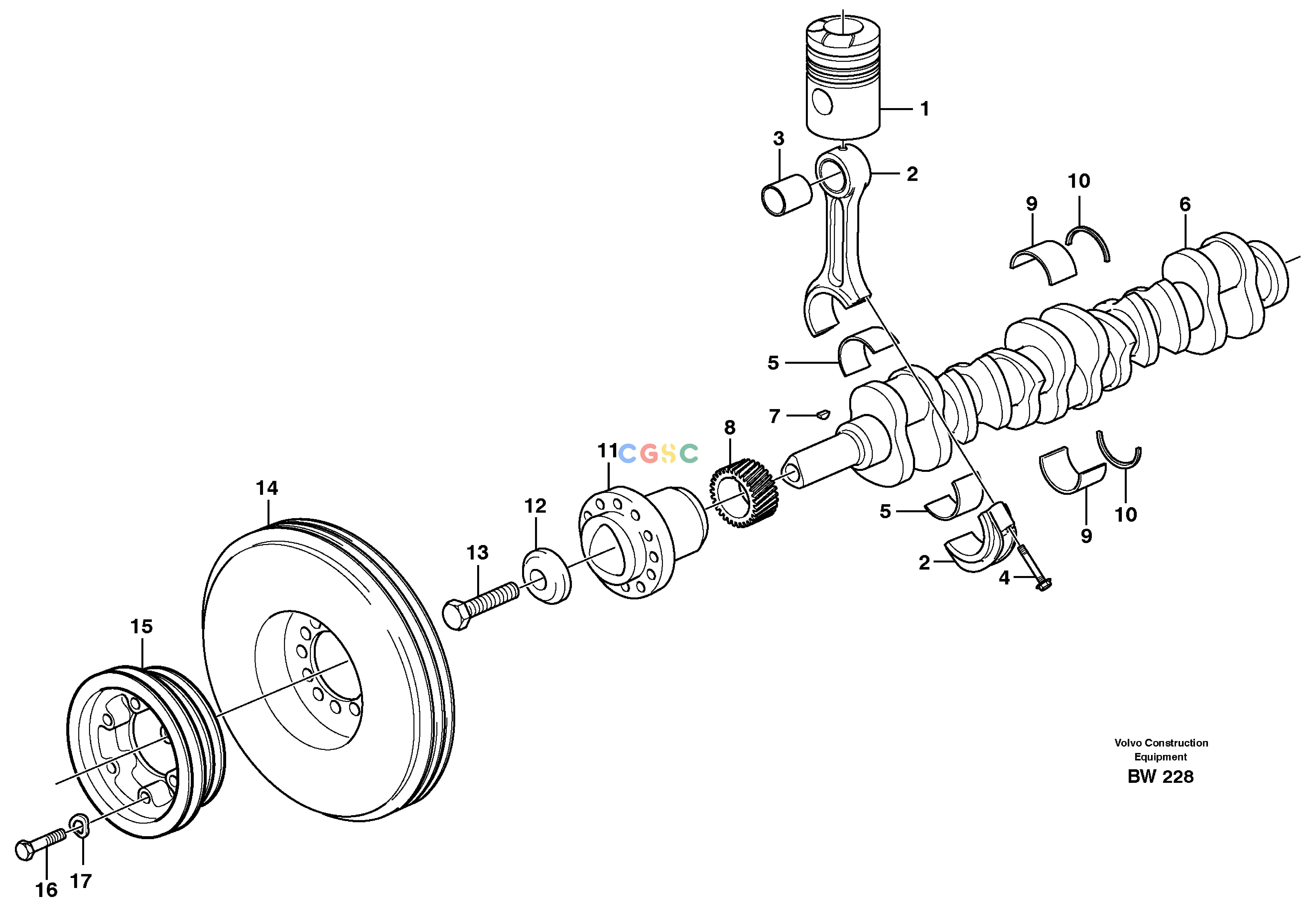 沃尔沃零件查询A30D Crankshaft and related partsS/N -11999, - 60093 USA S/N-72999 BRAZIL NoneNoneNoneAutodata Volvo online