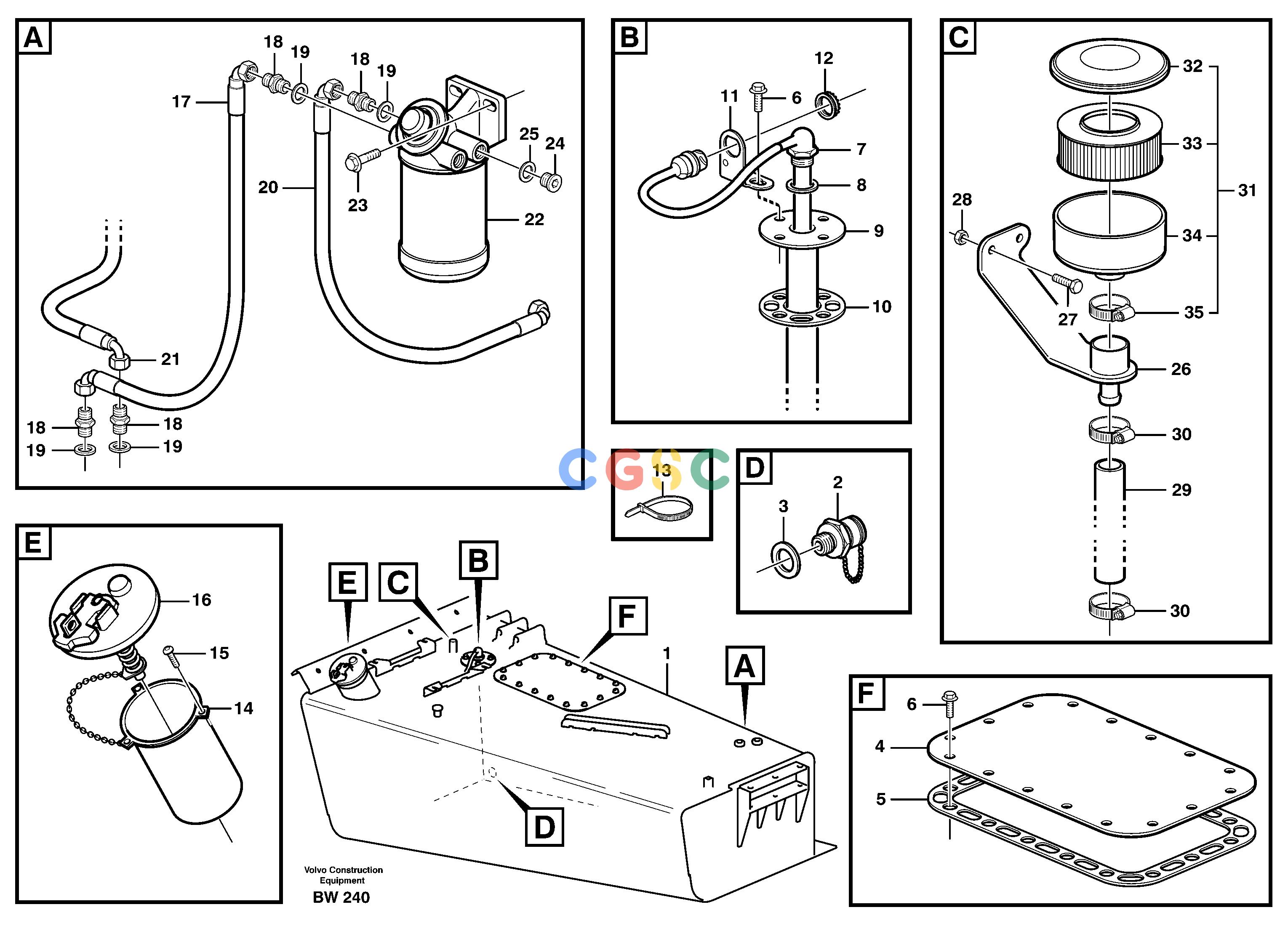 沃尔沃零件查询A30D Fuel tank, fuel pipesS/N -11999, - 60093 USA S/N-72999 BRAZIL NoneNoneNoneAutodata Volvo online