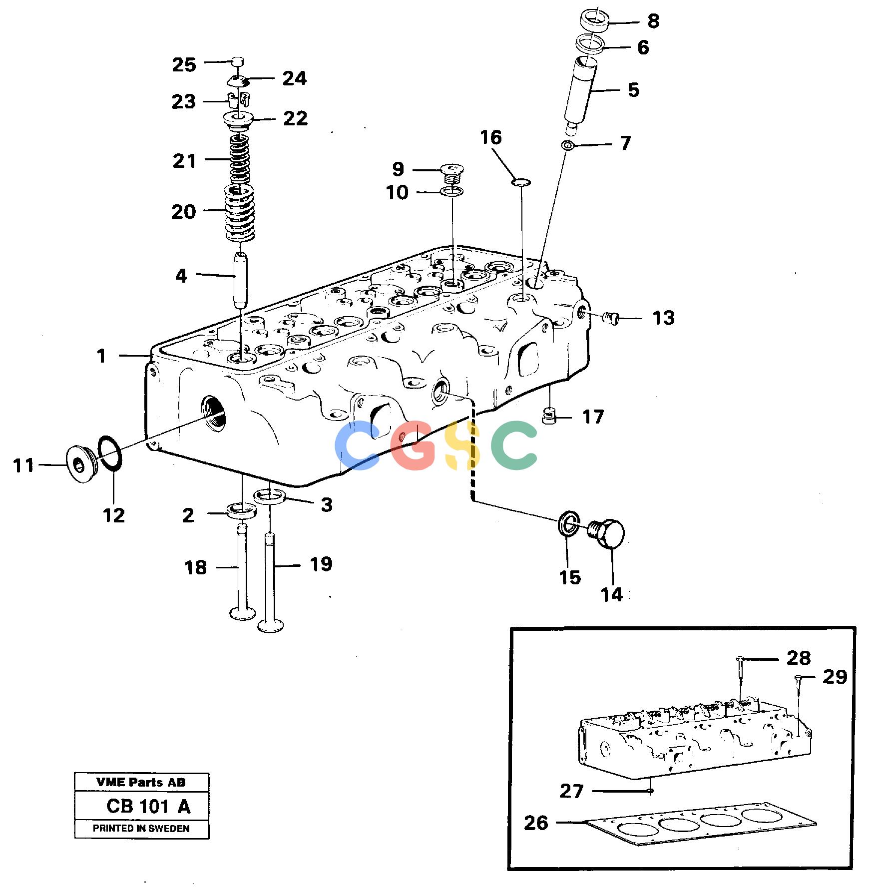 沃尔沃零件查询EL70 VOLVO BM Cylinder headVOLVO BM EL70 NoneNoneNoneAutodata Volvo online