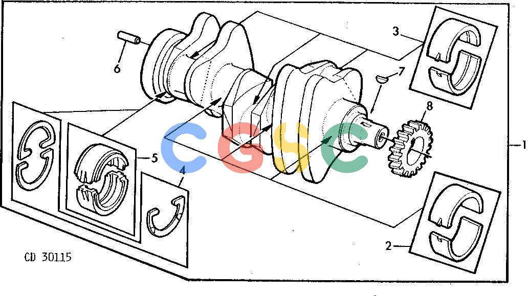 约翰迪尔零件查询310 - BACKHOE, LOADER REPLACEMENT UNDERSIZE CRANKSHAFT AND BEARINGS KITS [01B11]EPC John Deere online