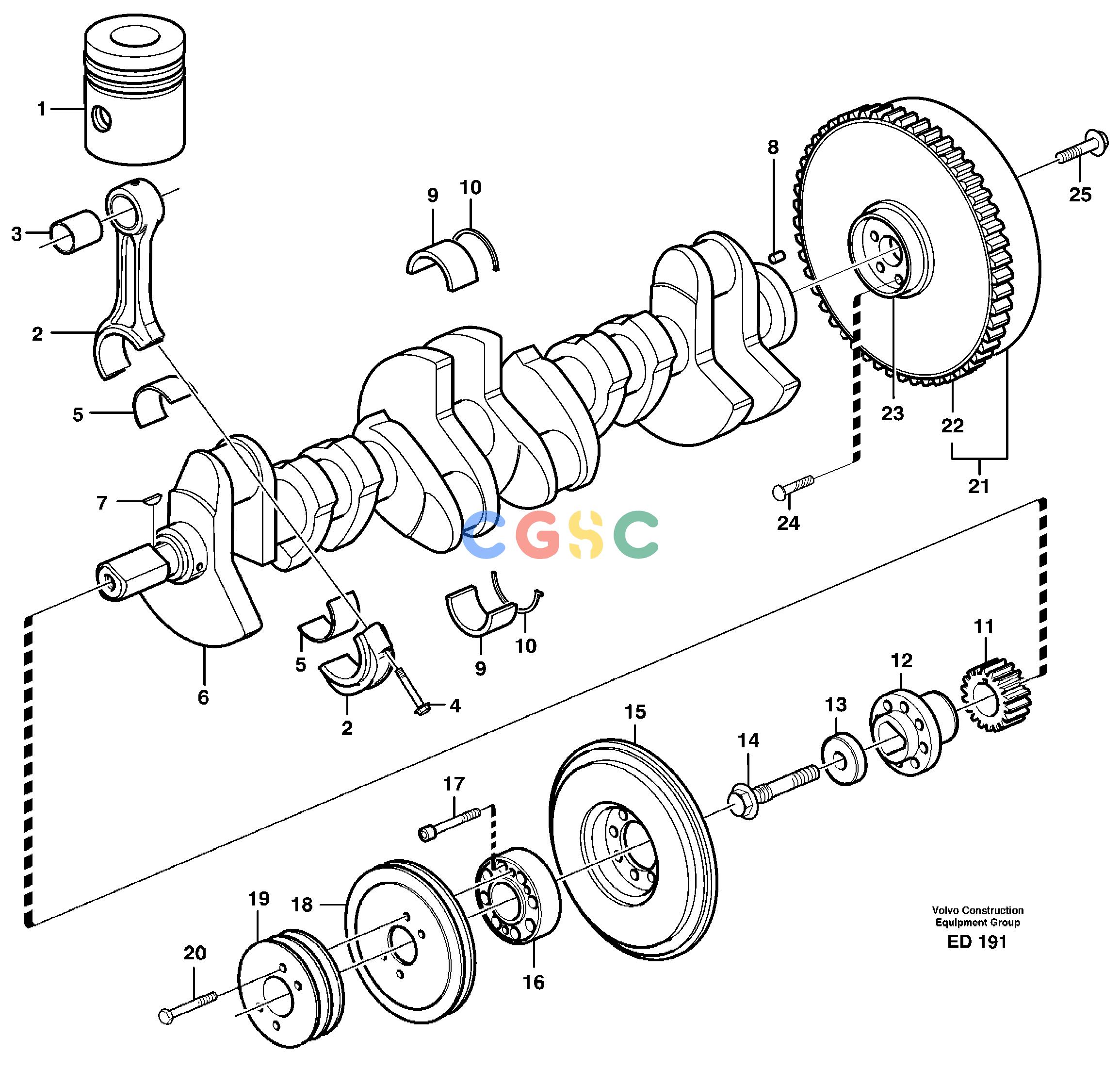 沃尔沃零件查询L90D Crankshaft and related partsNone NoneNoneNoneAutodata Volvo online