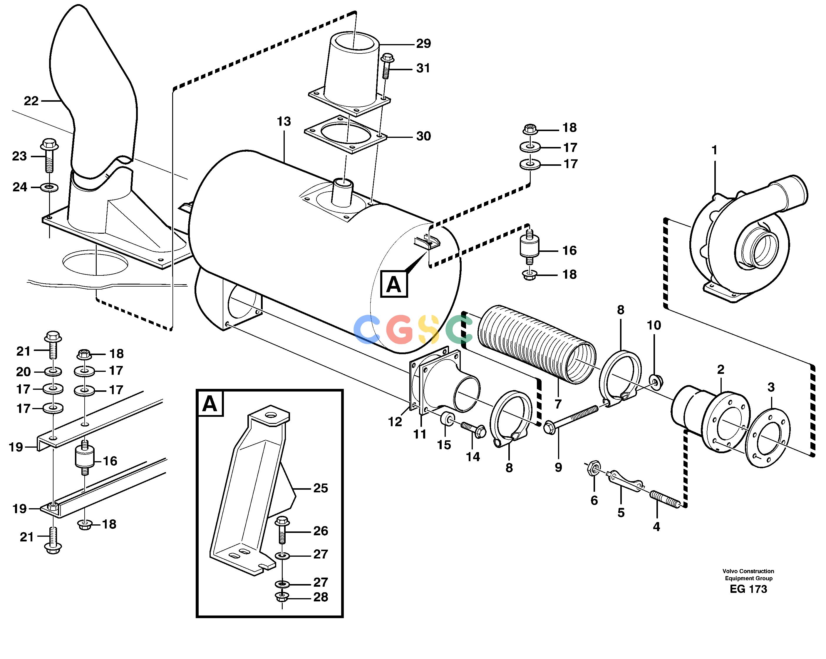 沃尔沃零件查询L180D Exhaust system, silencerNone NoneNoneNoneAutodata Volvo online