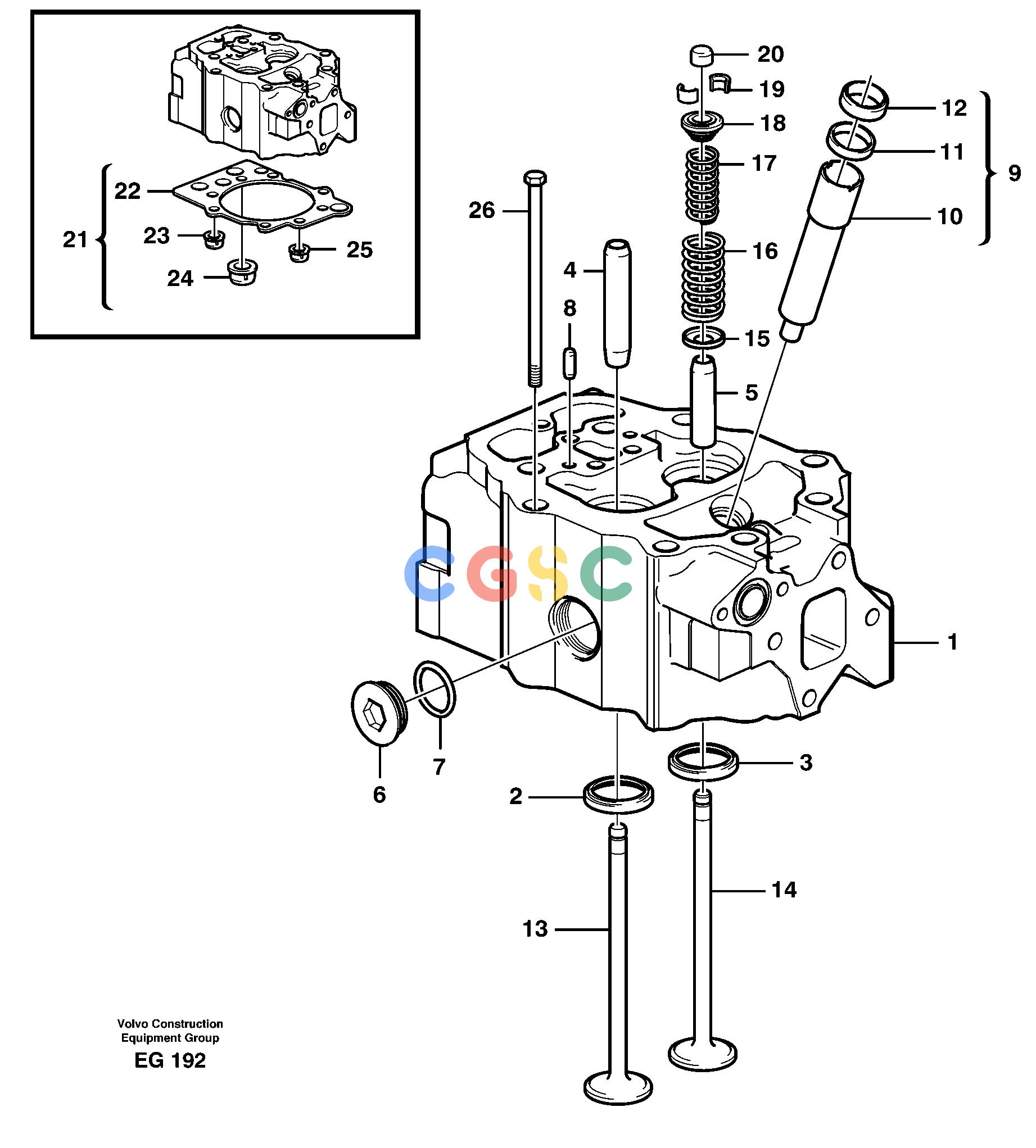 沃尔沃零件查询L180D Cylinder headNone NoneNoneNoneAutodata Volvo online