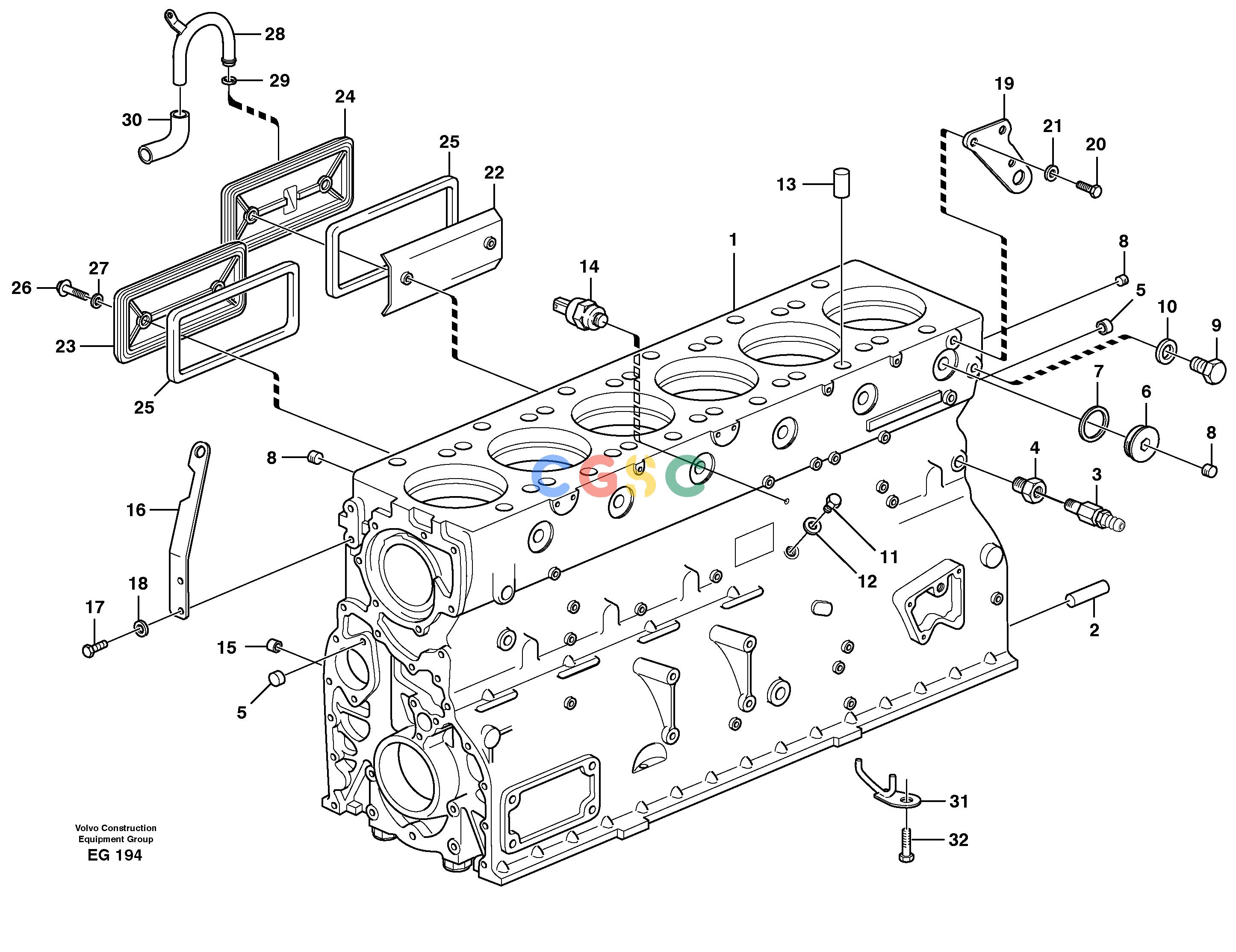 沃尔沃零件查询L180D Cylinder blockNone NoneNoneNoneAutodata Volvo online
