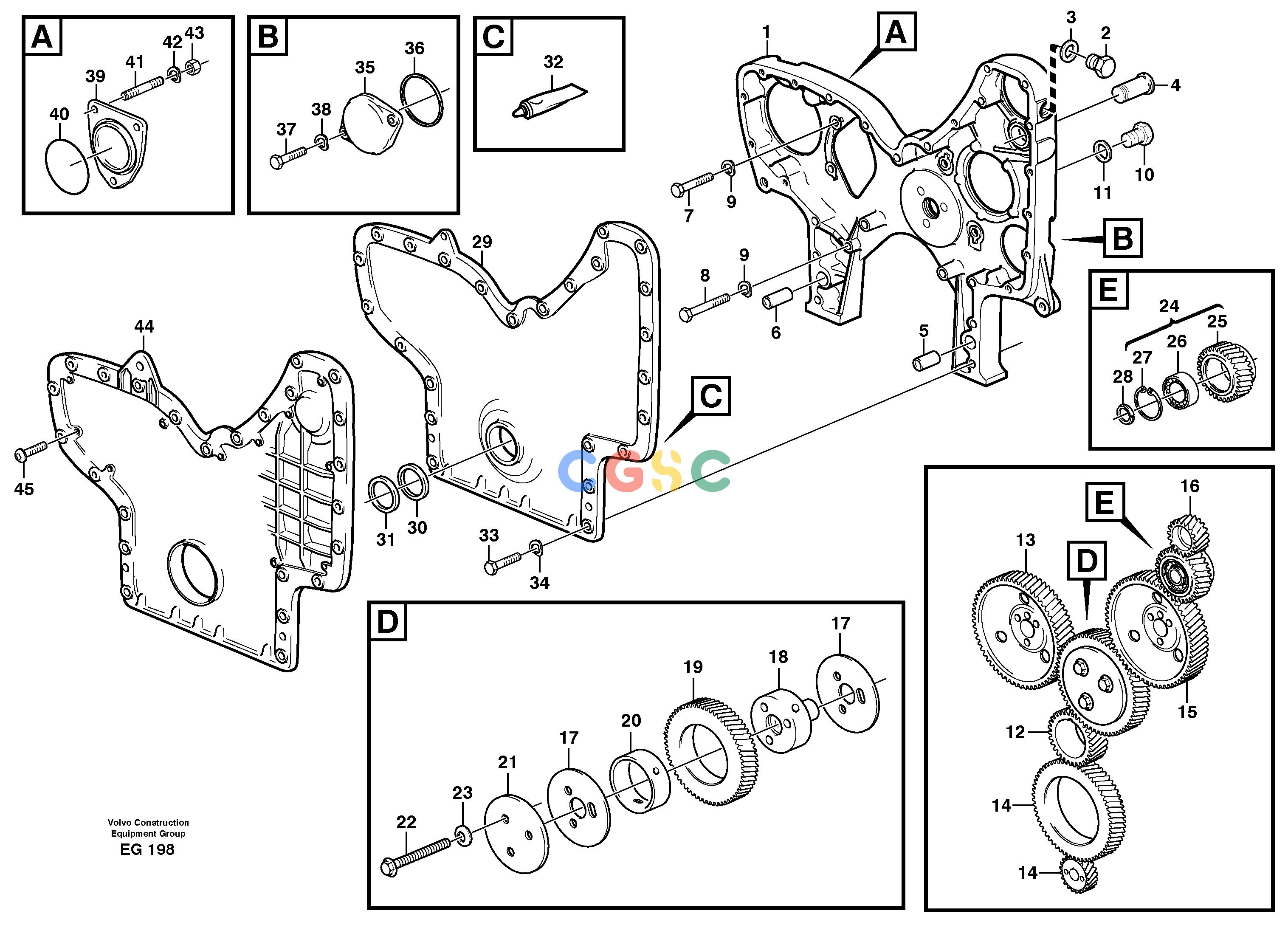 沃尔沃零件查询L180D Timing gear casing and gearsHIGH-LIFT NoneNoneNoneAutodata Volvo online