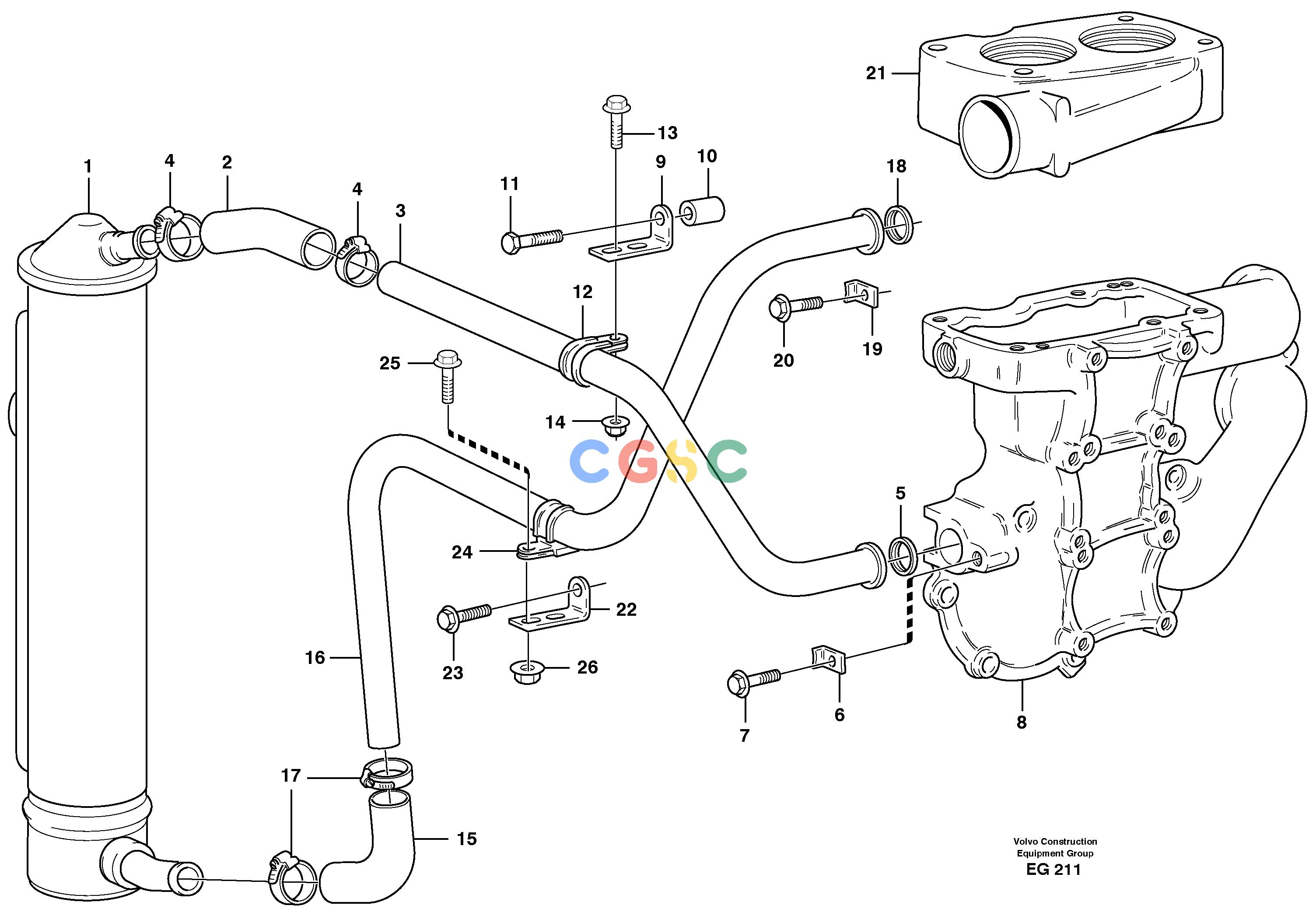 沃尔沃零件查询L180D Oil cooler with hosesNone NoneNoneNoneAutodata Volvo online