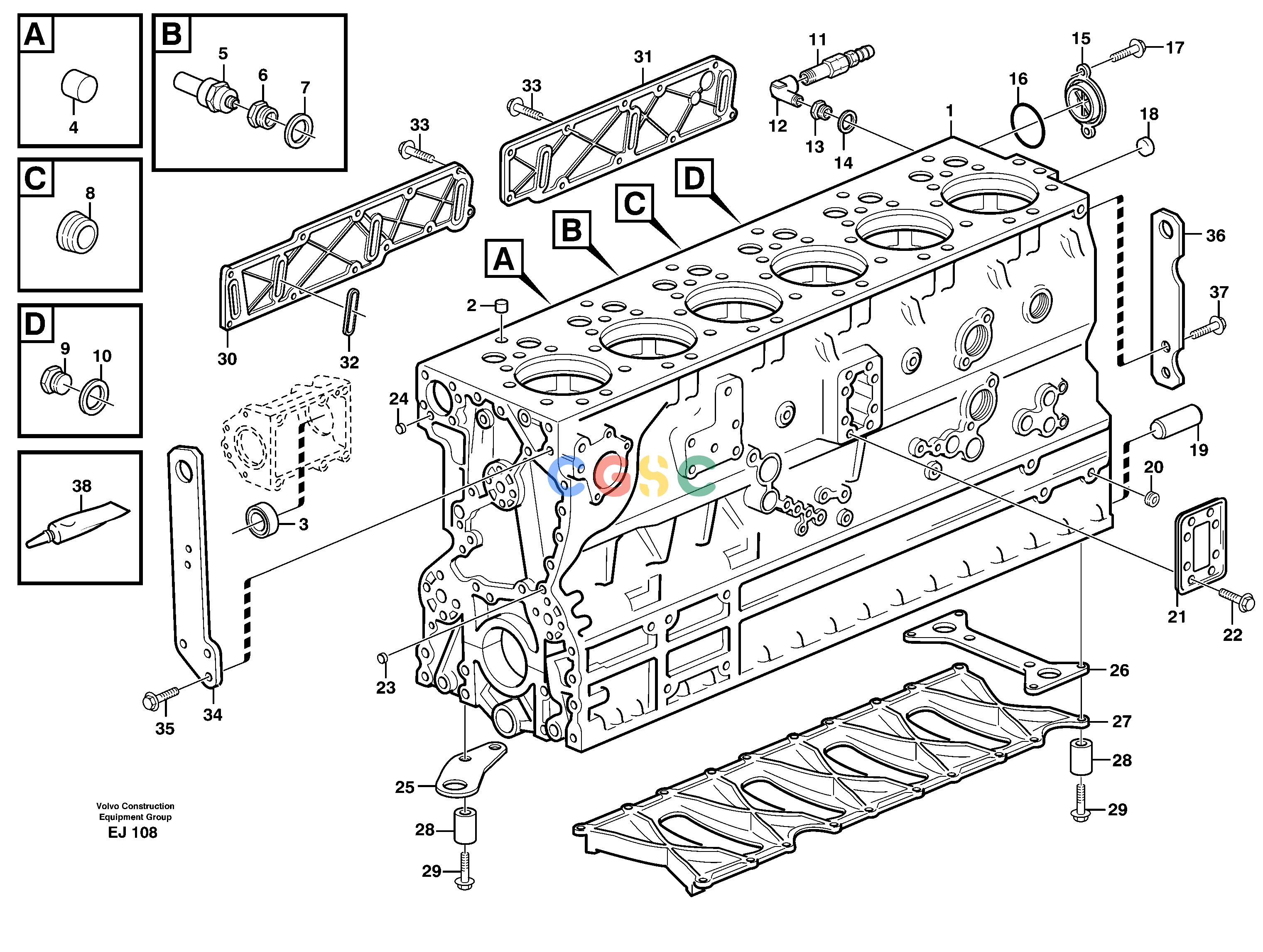 沃尔沃零件查询L330D Cylinder blockNone NoneNoneNoneAutodata Volvo online