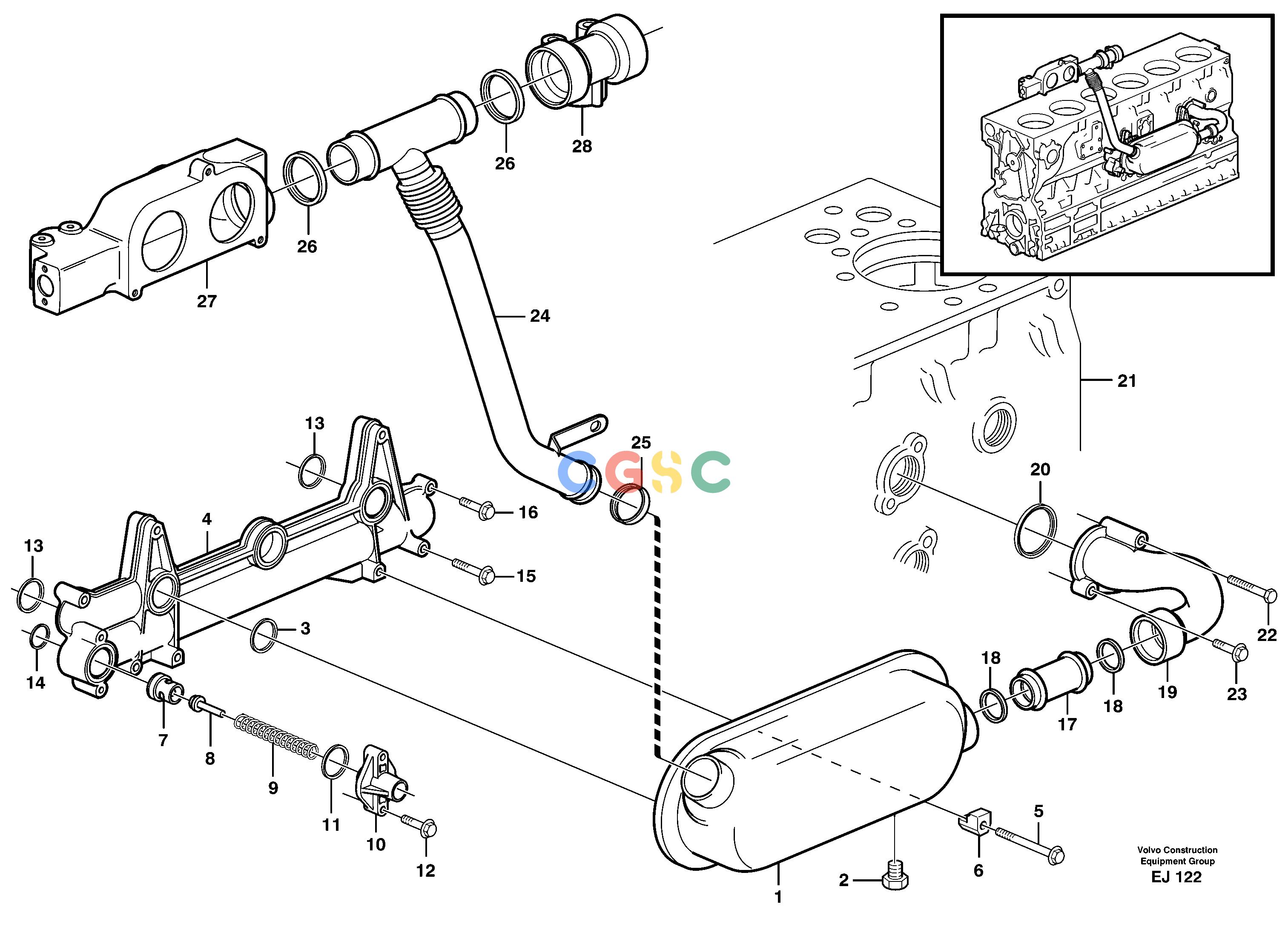 沃尔沃零件查询L330E Oil coolerNone NoneNoneNoneAutodata Volvo online