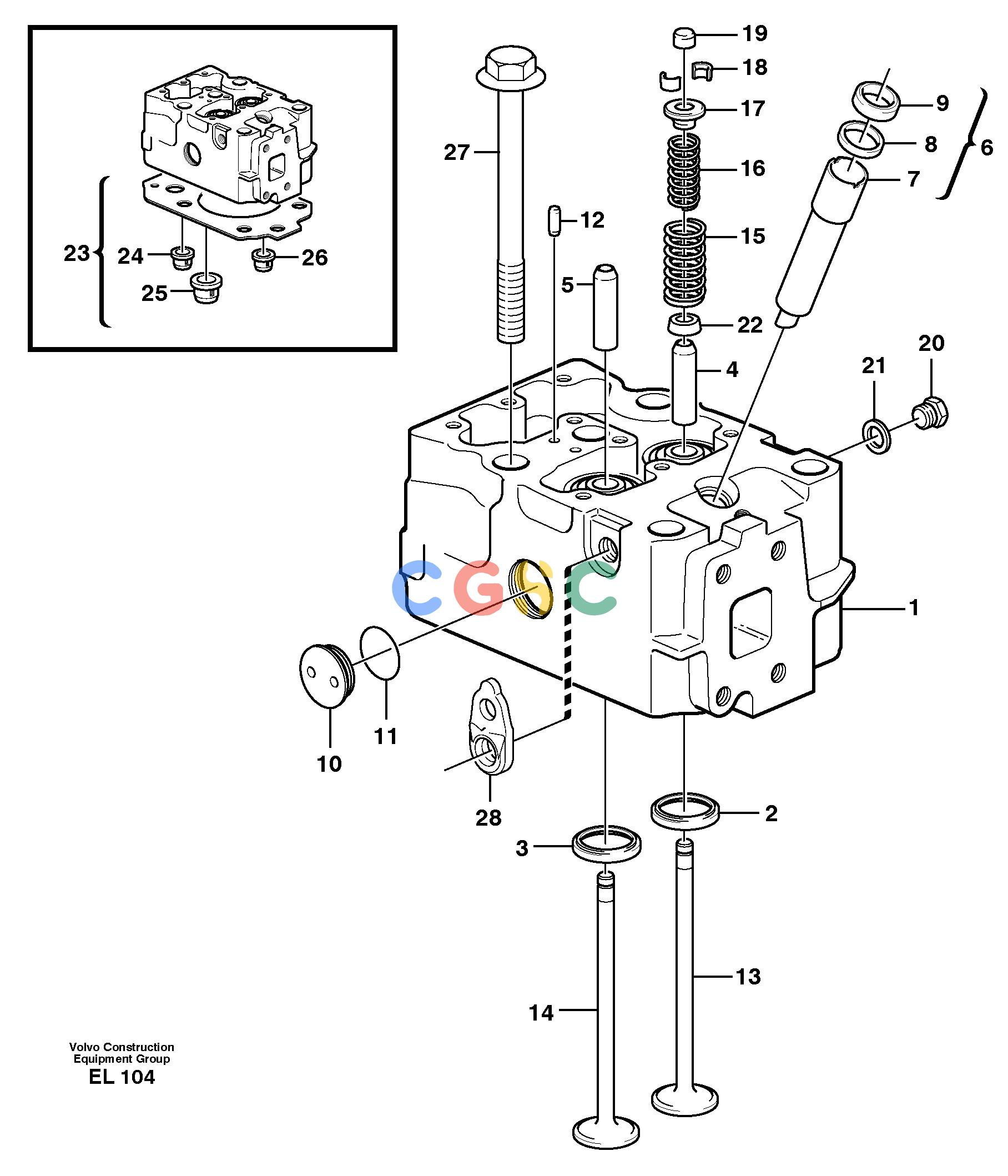 沃尔沃零件查询L150E Cylinder headS/N 6005 - 7549 S/N 63001 - 63085 NoneNoneNoneAutodata Volvo online