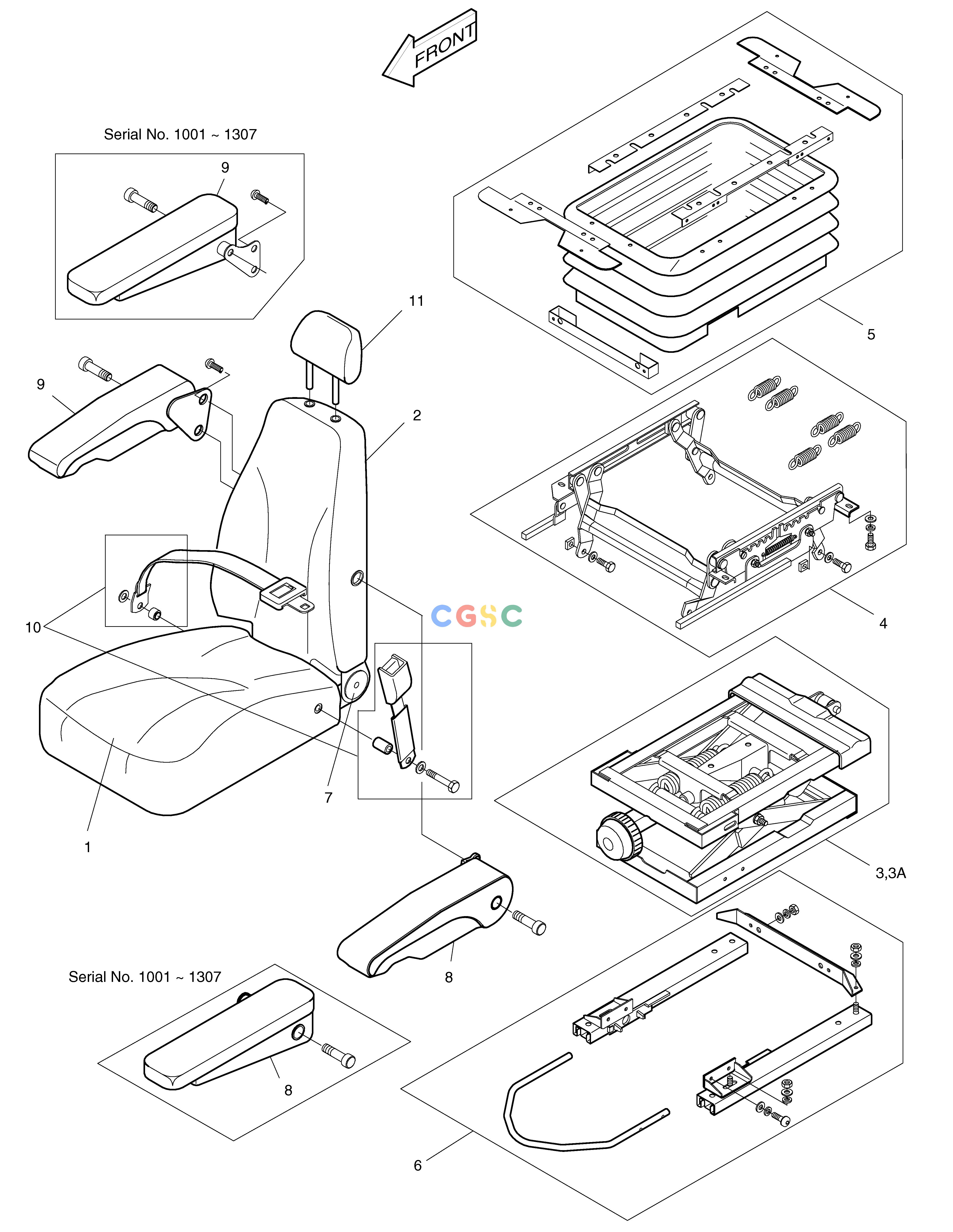 斗山零件查询SEAT-EXCEPT EUROPE & U.S.A SOLAR 250LC-V Doosan parts catalog online