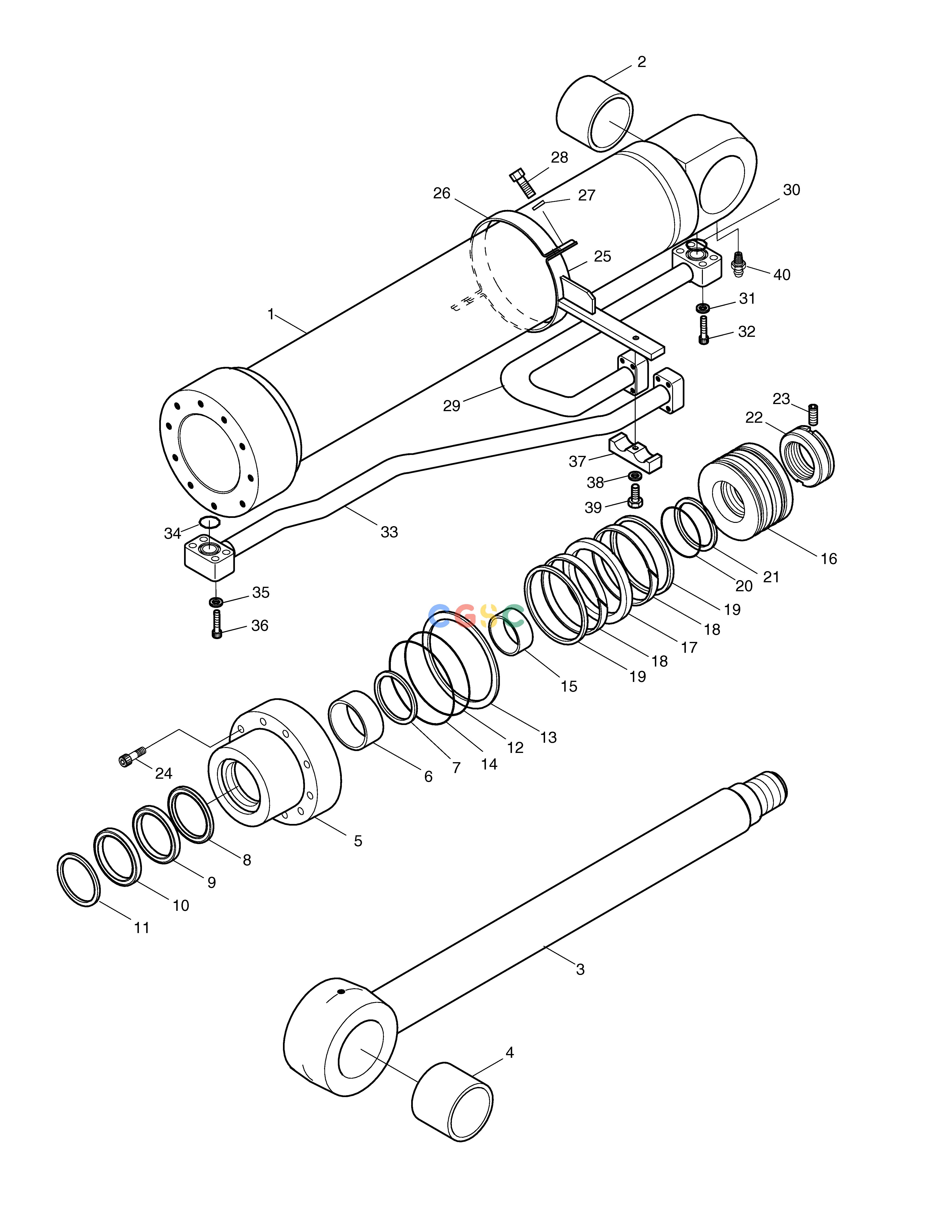 斗山零件查询BOOM CYLINDER-R.H SOLAR 250LC-V Doosan parts catalog online